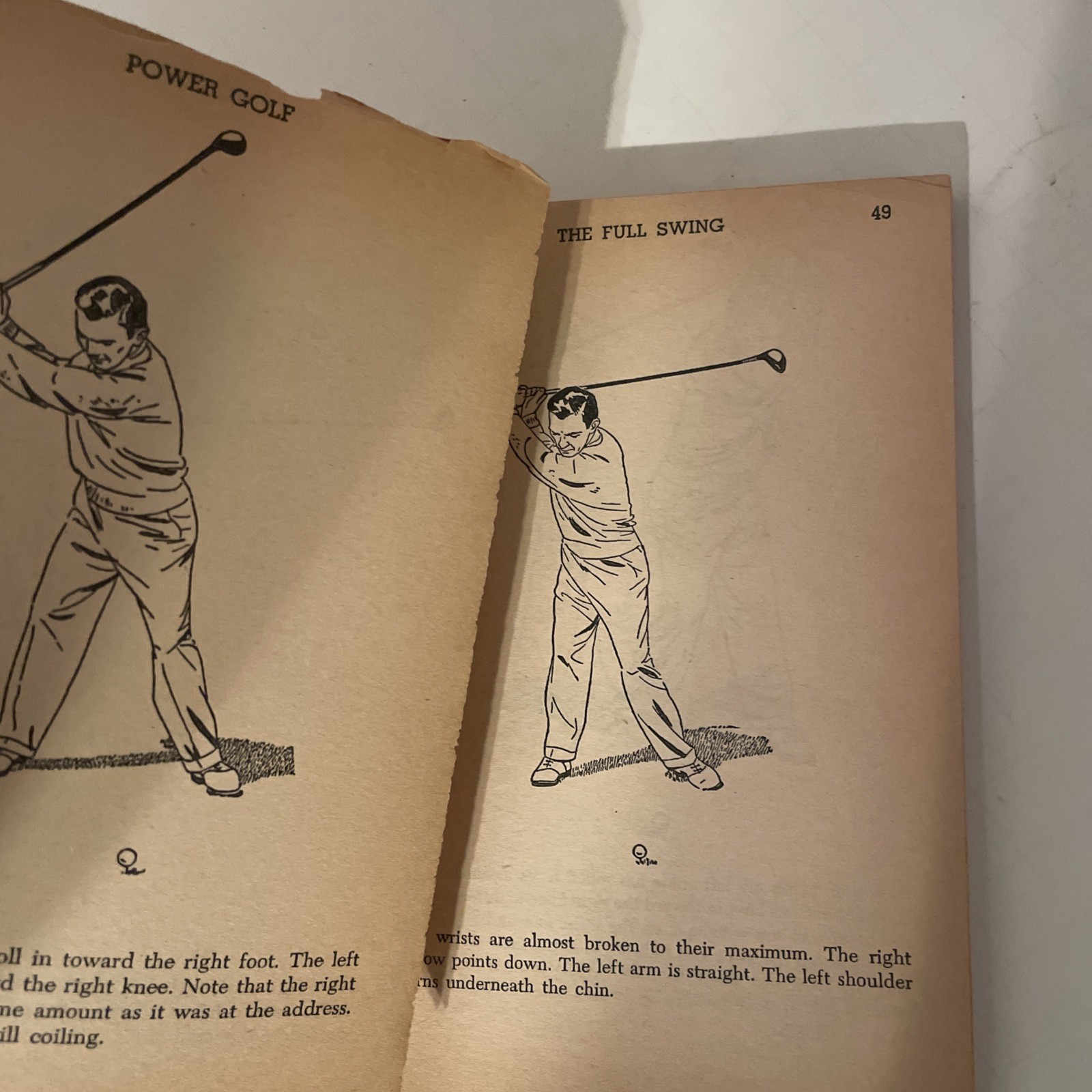 Ben Hogan&rsquo;s Power Golf Pocket Book 120 Self-Teaching Drawings – 6th Print 1957