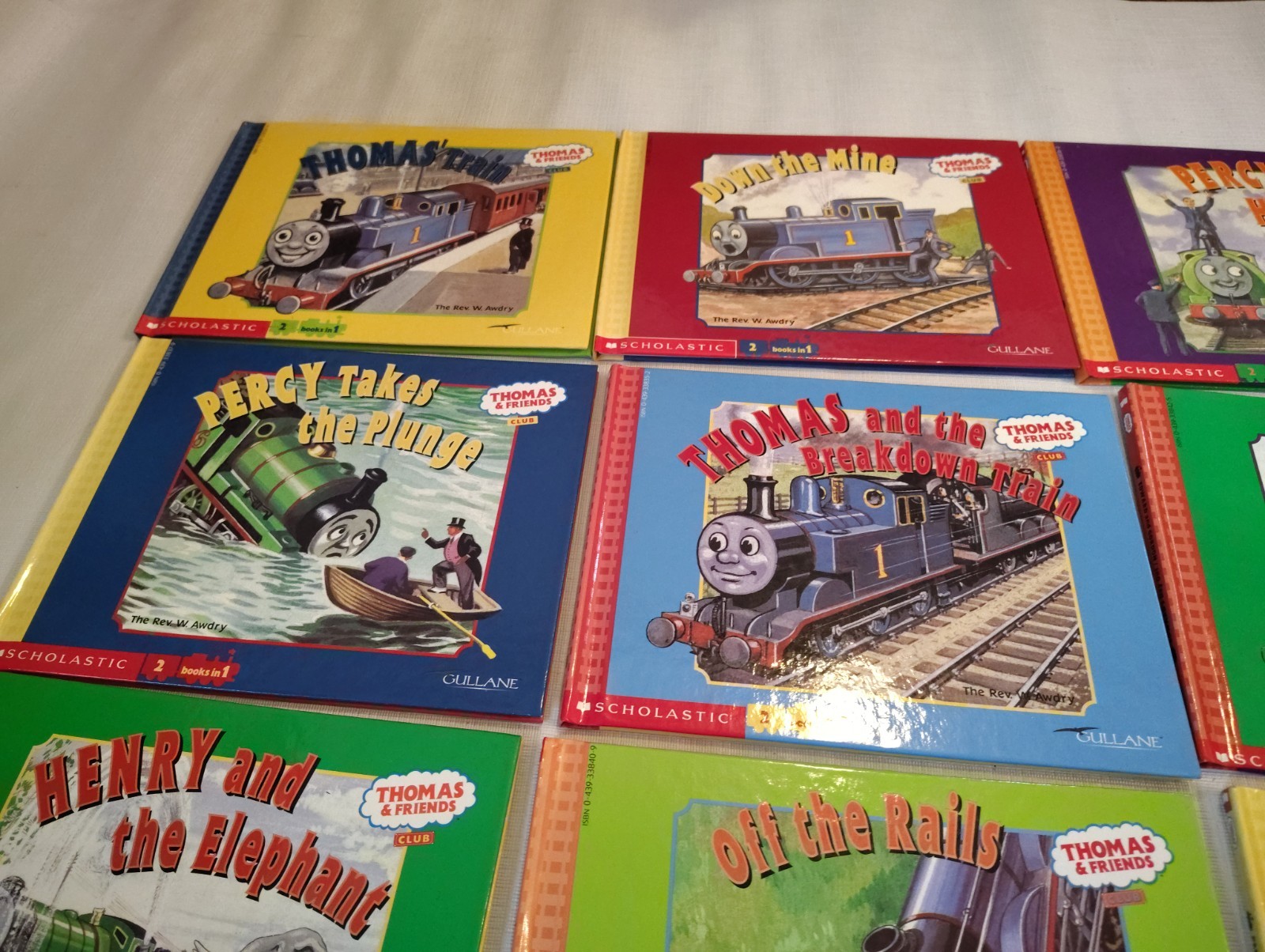 12 THOMAS THE TANK ENGINE & FRIENDS Club 2 Books in 1 Awdry Scholastic HC Lot