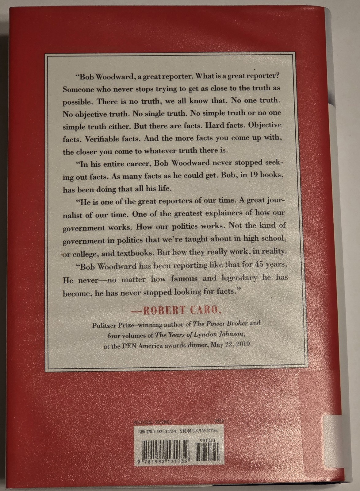 Rage Bob Woodward 1st/1st Edition (2020, HC) w/ Plastic Dust Jacket Ex Libris