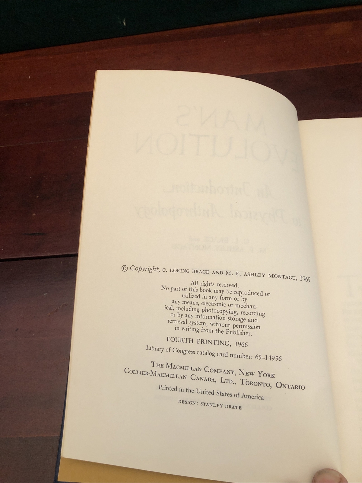 ￼”Man&rsquo;s Evolution An Introduction to Physical Anthropology” Brace & Montagu 1966