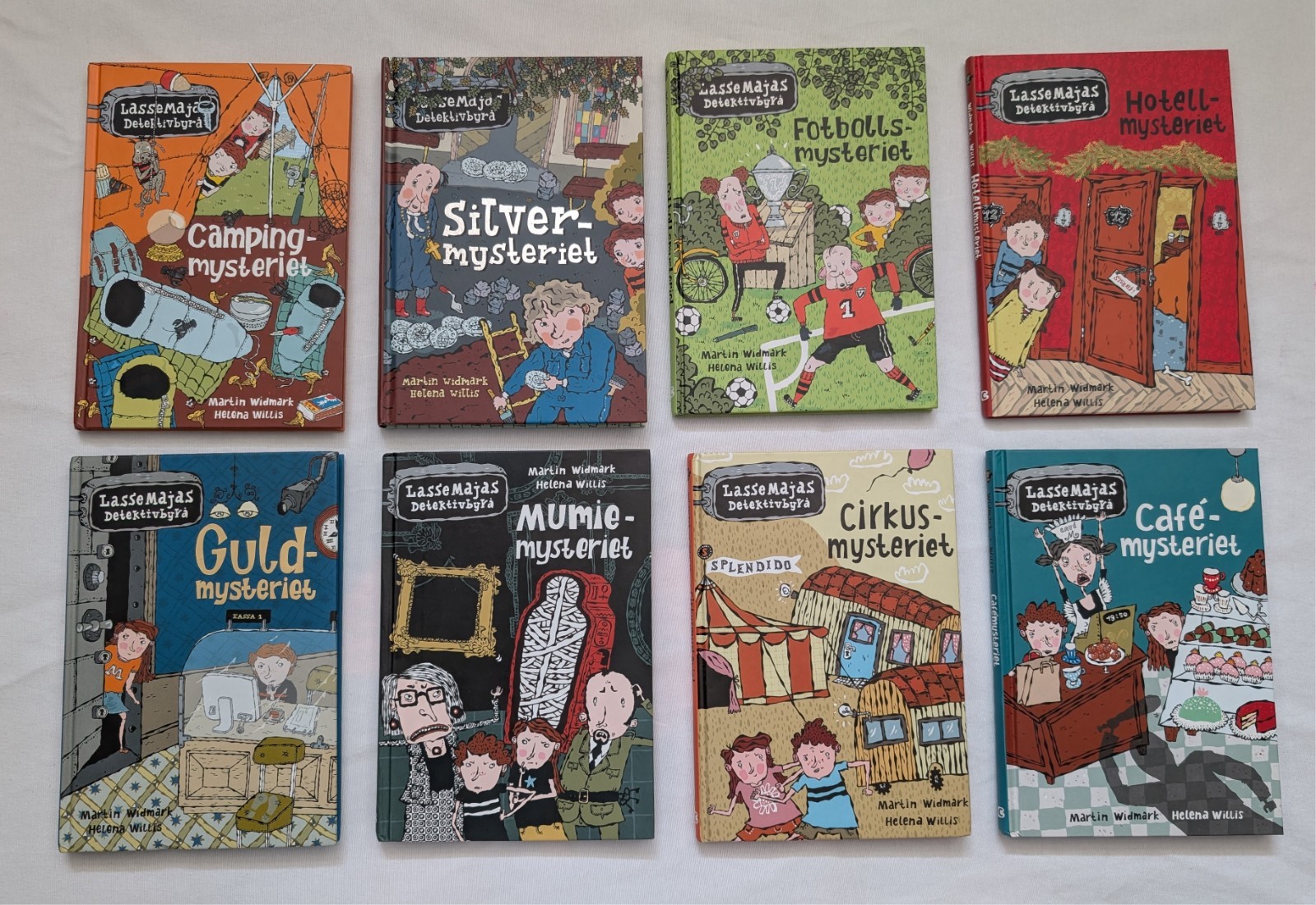 Lasse Maja&rsquo;s Detective Agency 8 Book Hardcover Lot in Swedish Svenska Widmark