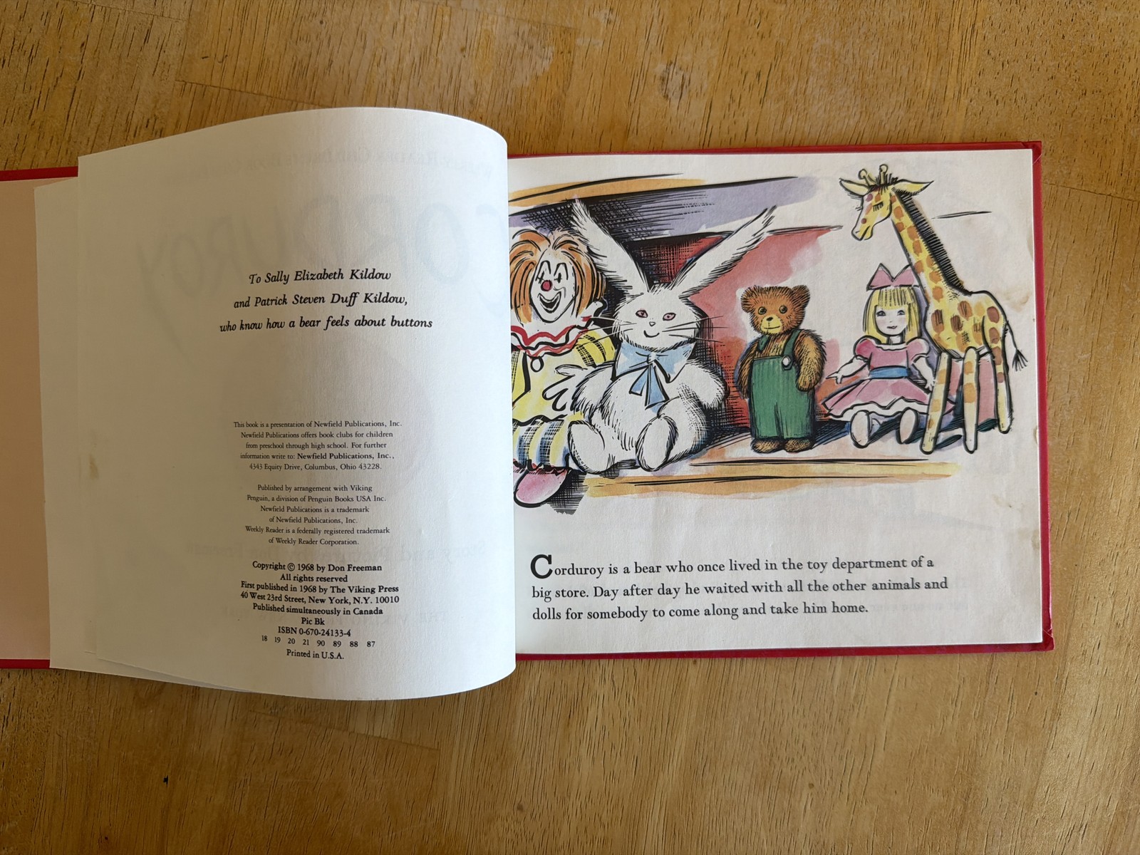 Corduroy 1968 by Don Freeman, HB, Mini version, Vintage 60s Children&rsquo;s Book