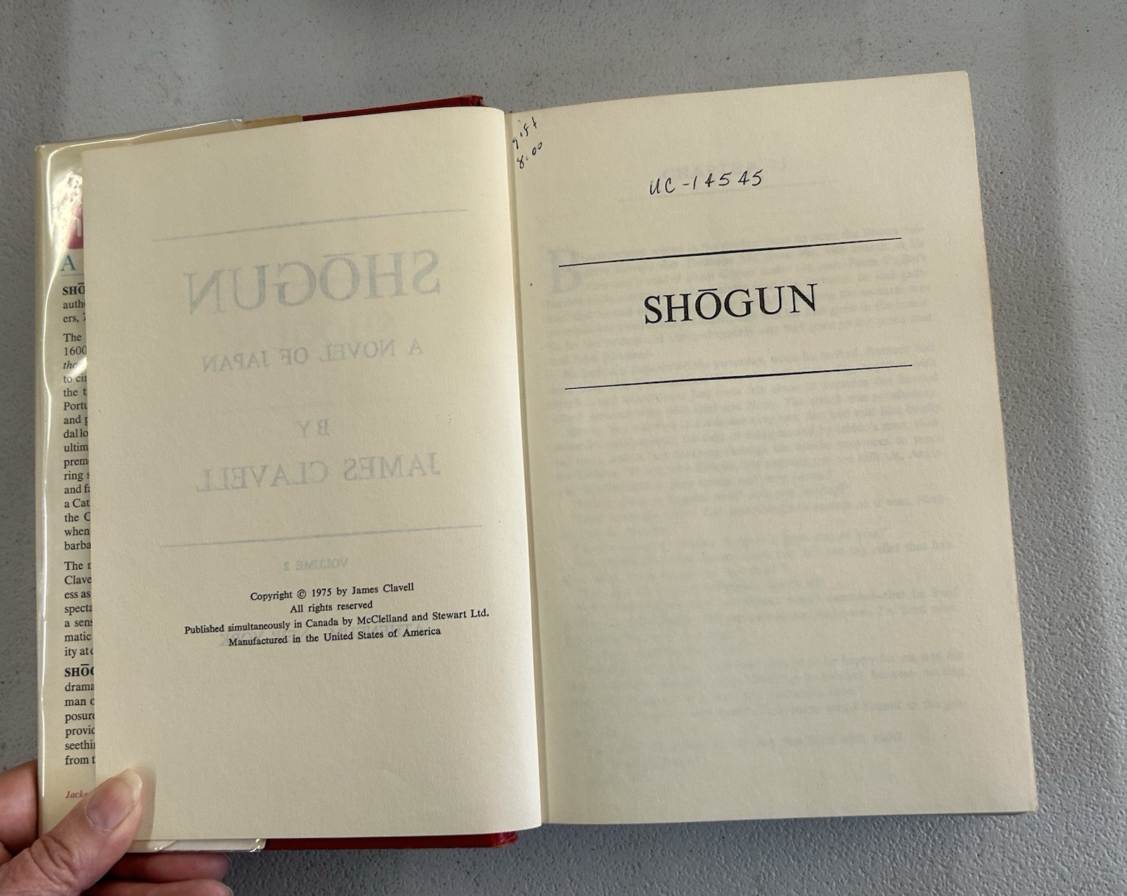 SHOGUN Volumes 1 & 2 A Novel Of Japan James Clavell Set 1975