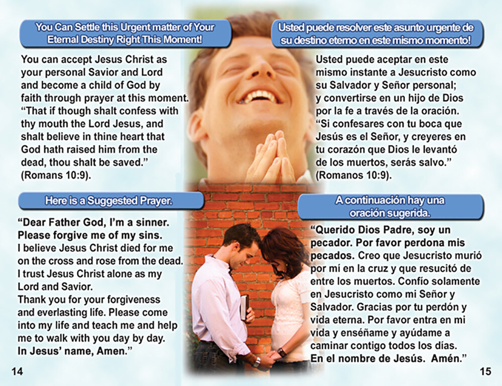 « ENGLISH & SPANISH Tracts, 20 Pages Each, Pack of 40 units, Powerful & Colorful