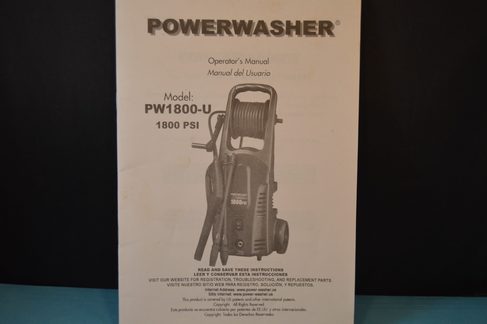 POWERWASHER Model PW1800-U « OPERATOR&rsquo;S MANUAL » 1800 PSI 26 Pages INSTRUCTIONS