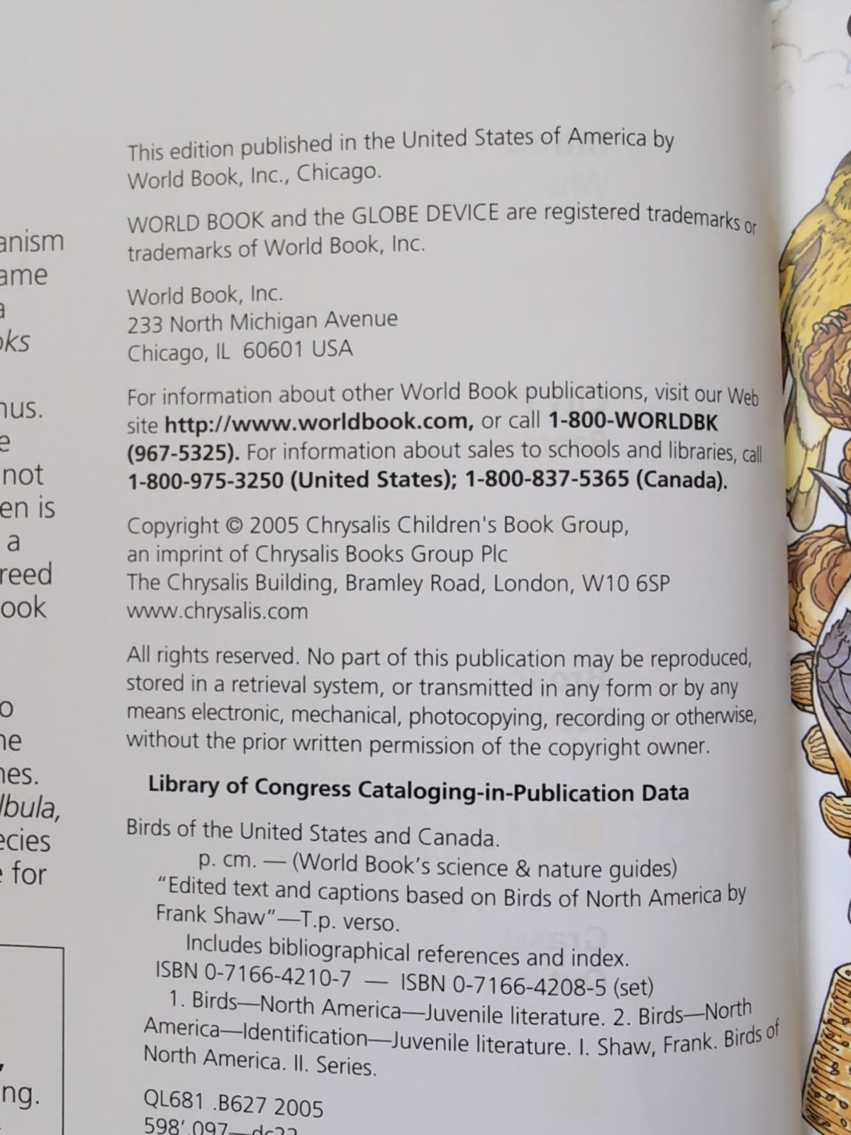 Birds of the United States and Canada World Book&rsquo;s Science & Nature Library Copy