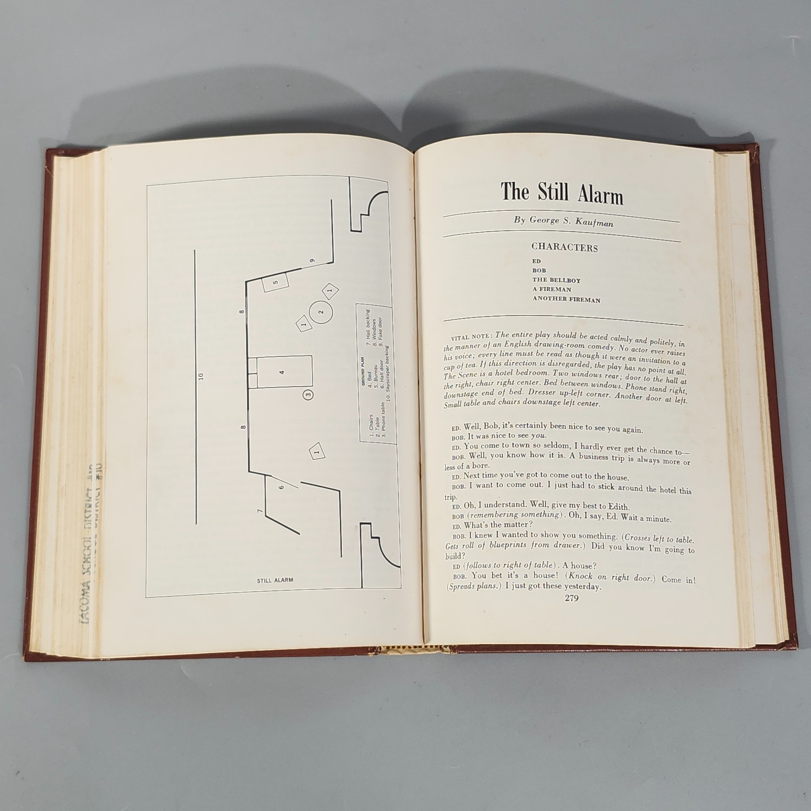 Reading Staging The Play Anthology of One-act Plays 1967 Book HC Performing Arts