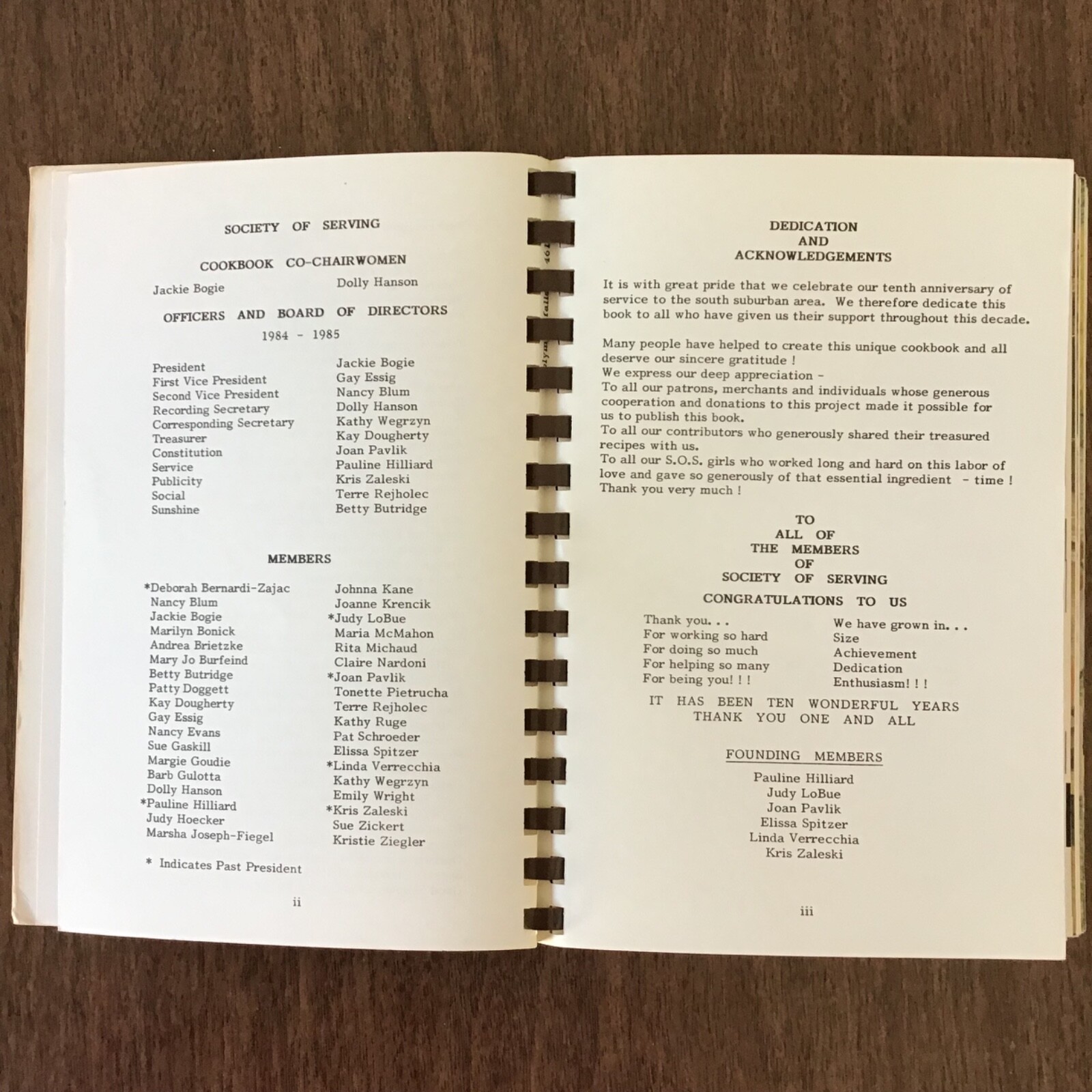 Olympia Fields Illinois Society of Serving Vtg 1985 Cookbook SEE INDEX PHOTOS