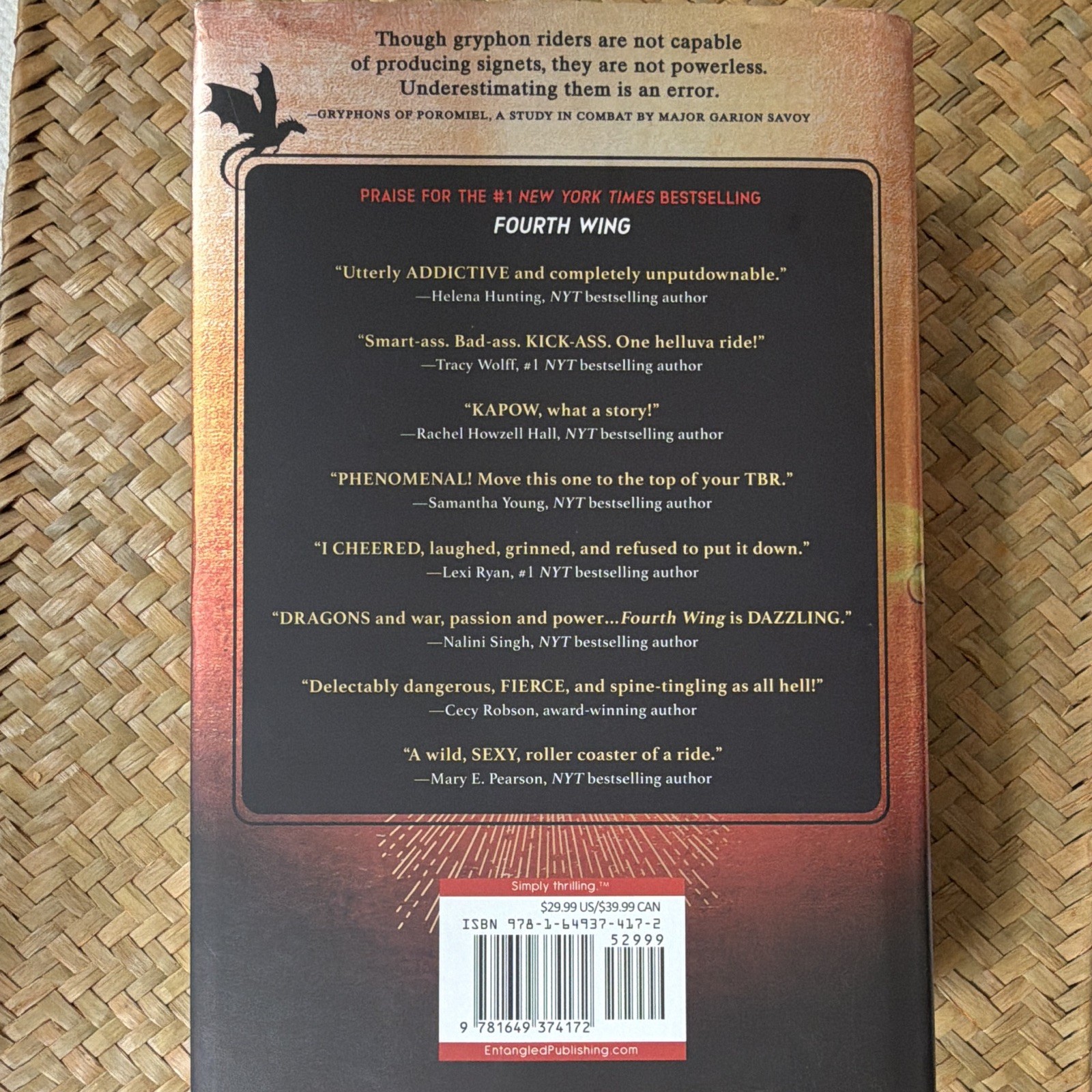 Rebecca Yarros Iron Flame The Empyrean Ser Hardcover Entangled Dust Jacket