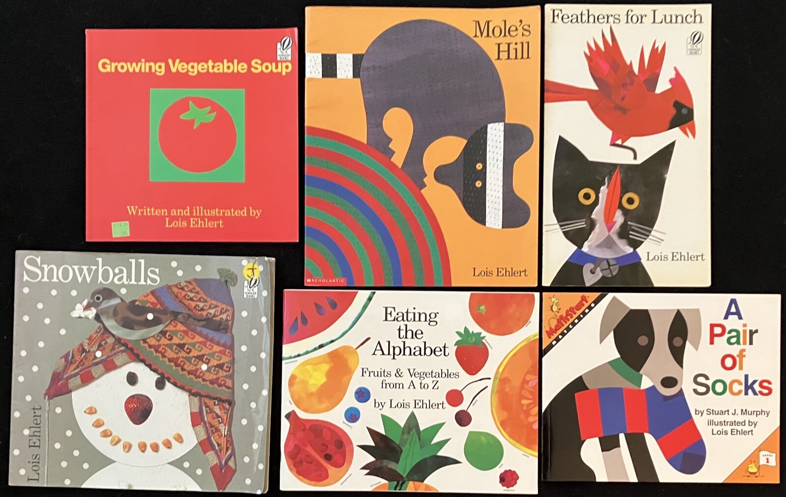 LOIS EHLERT Lot 6 Growing Vegetables/Mole&rsquo;s Hill/Eating Alphabet/Feathers Lunch+