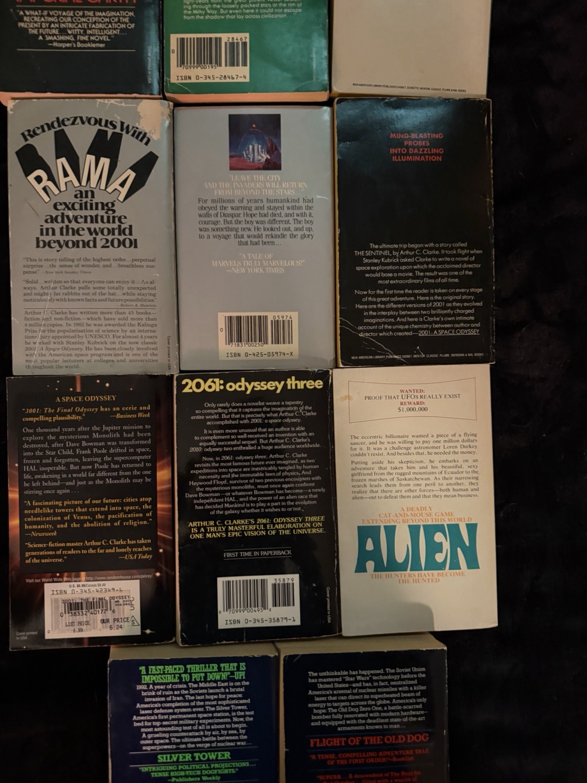 Lot Of 11 Sci-fi Novels/Books! 8 Arthur C. Clarke + 2 Dale Brown Paperbacks