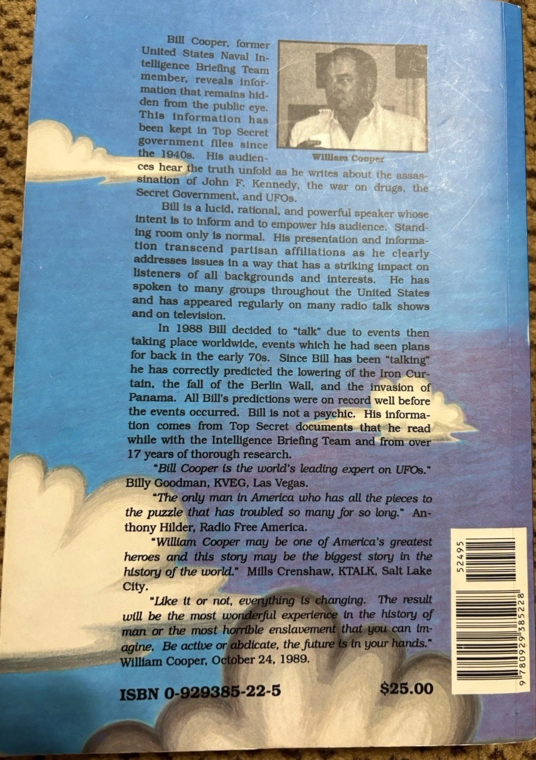 « BEHOLD A PALE HORSE » William Cooper PB – 1991 – 500 pages Conspiracy Theory