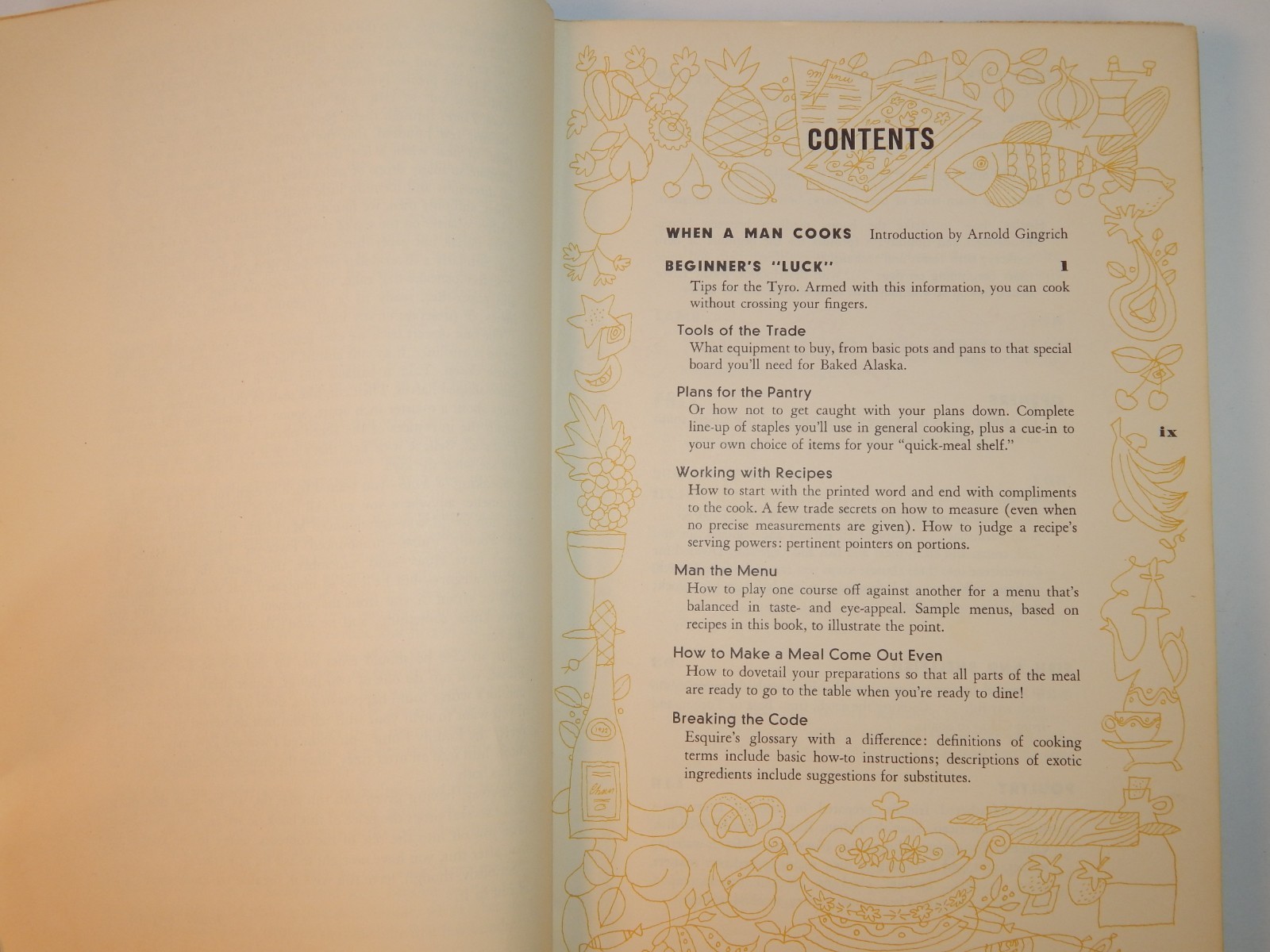 Esquire Cookbook Book, by Editors of Esquire Magazine, 1955 Hardcover, Vintage