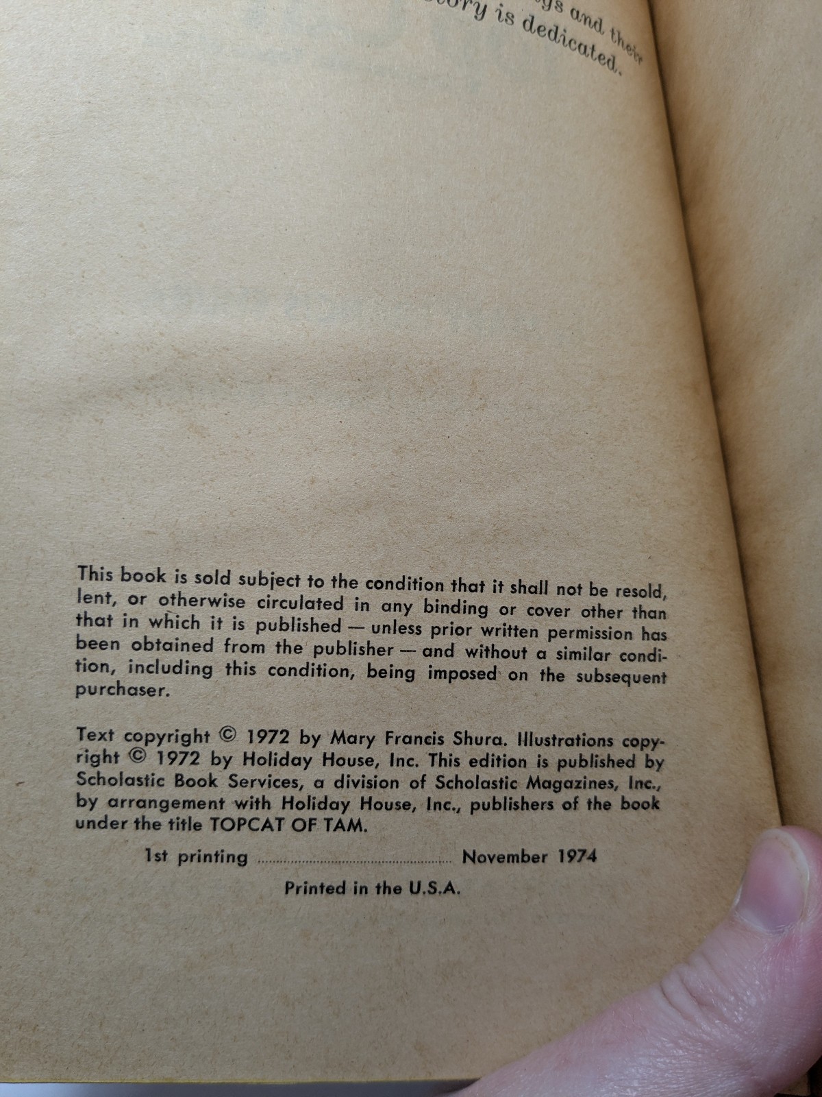 Top Cat by Mary Francis Shura Vintage Paperback Book Children&rsquo;s Illustrated