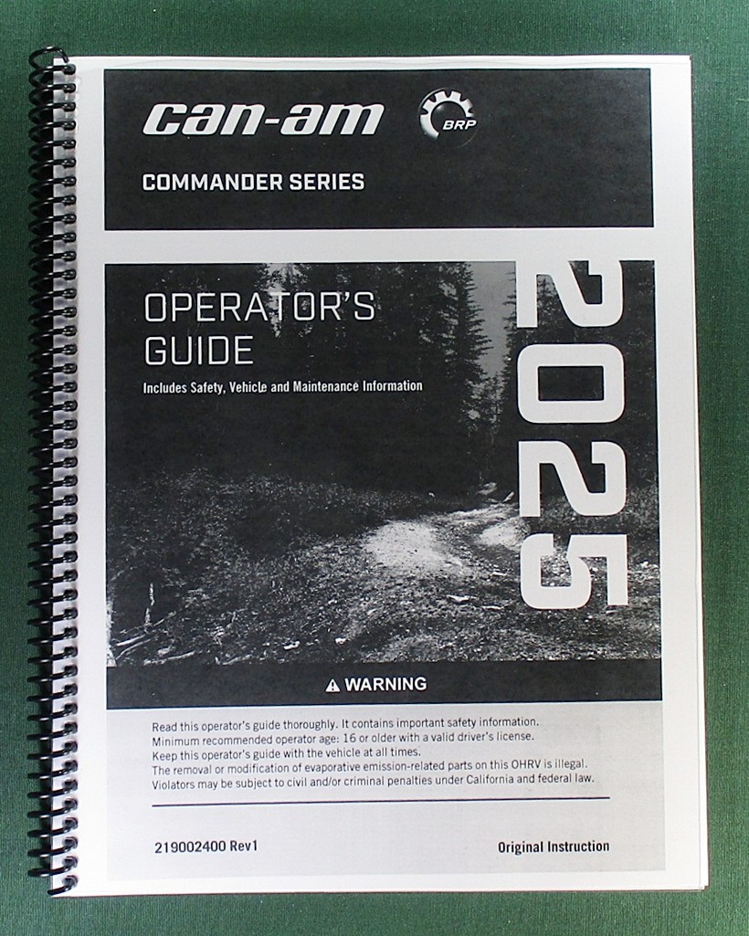 2025 Can-Am Commander DPS 700 Owner&rsquo;s Manual: 254 Pages & Protective Covers!
