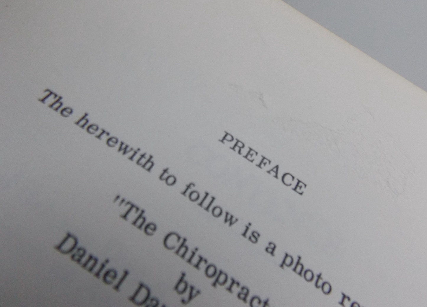 The Chiropractor 1914 By D. D. Palmer [1996 Photo Reprint]