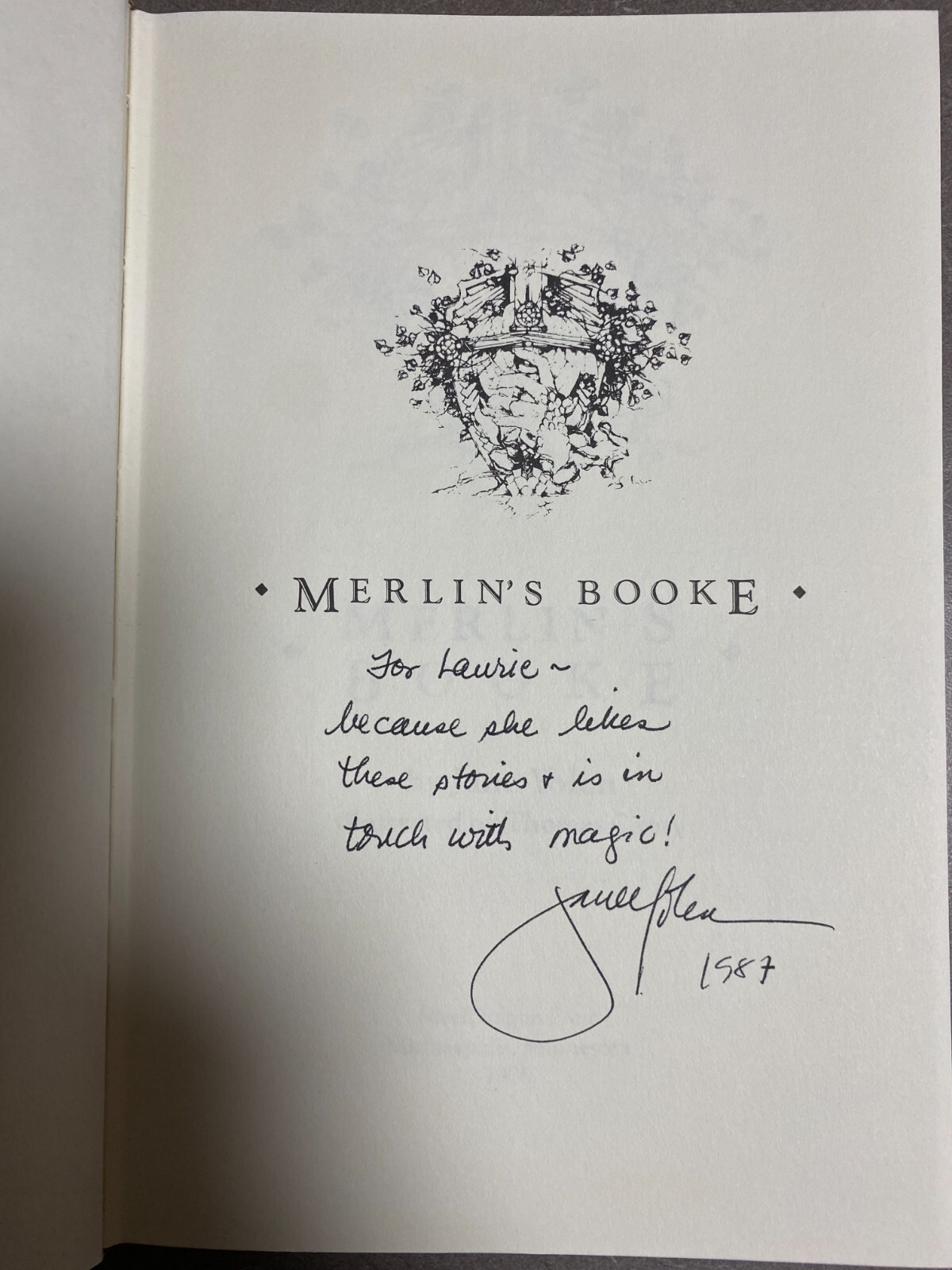 Merlin&rsquo;s Booke by Jane Yolen, Signed, 1st HB, SteelDragon Press, 1986, GD