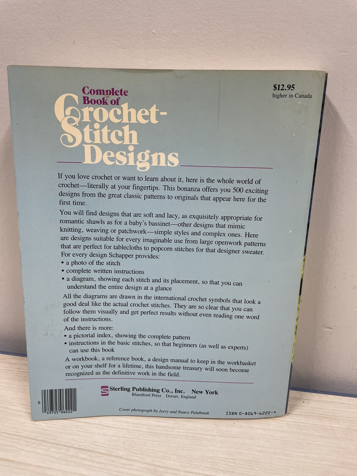 Complete Book Of CROCHET-STITCH DESIGNS By Linda P. Schapper Paper Back 1985.