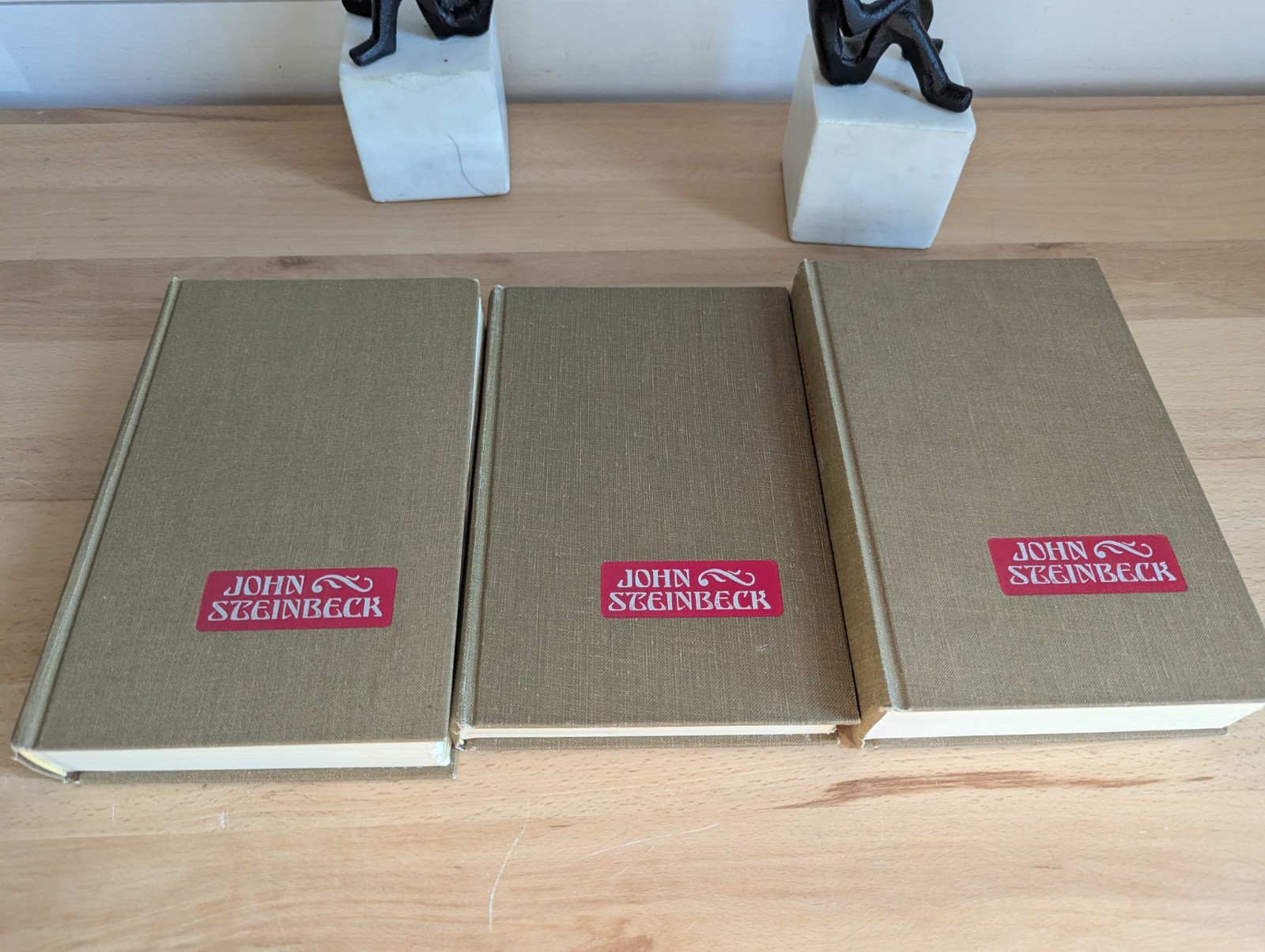 Lot of 3 Classic Books by John Steinbeck Vintage Hardcover Viking