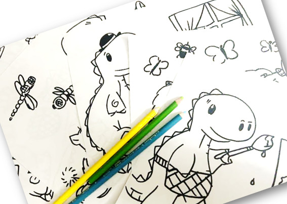 DIGITAL- 2025 Merrick B&W Children&rsquo;s Dinosaur Coloring Book *PRINT REQ&rsquo;D* 26 pgs