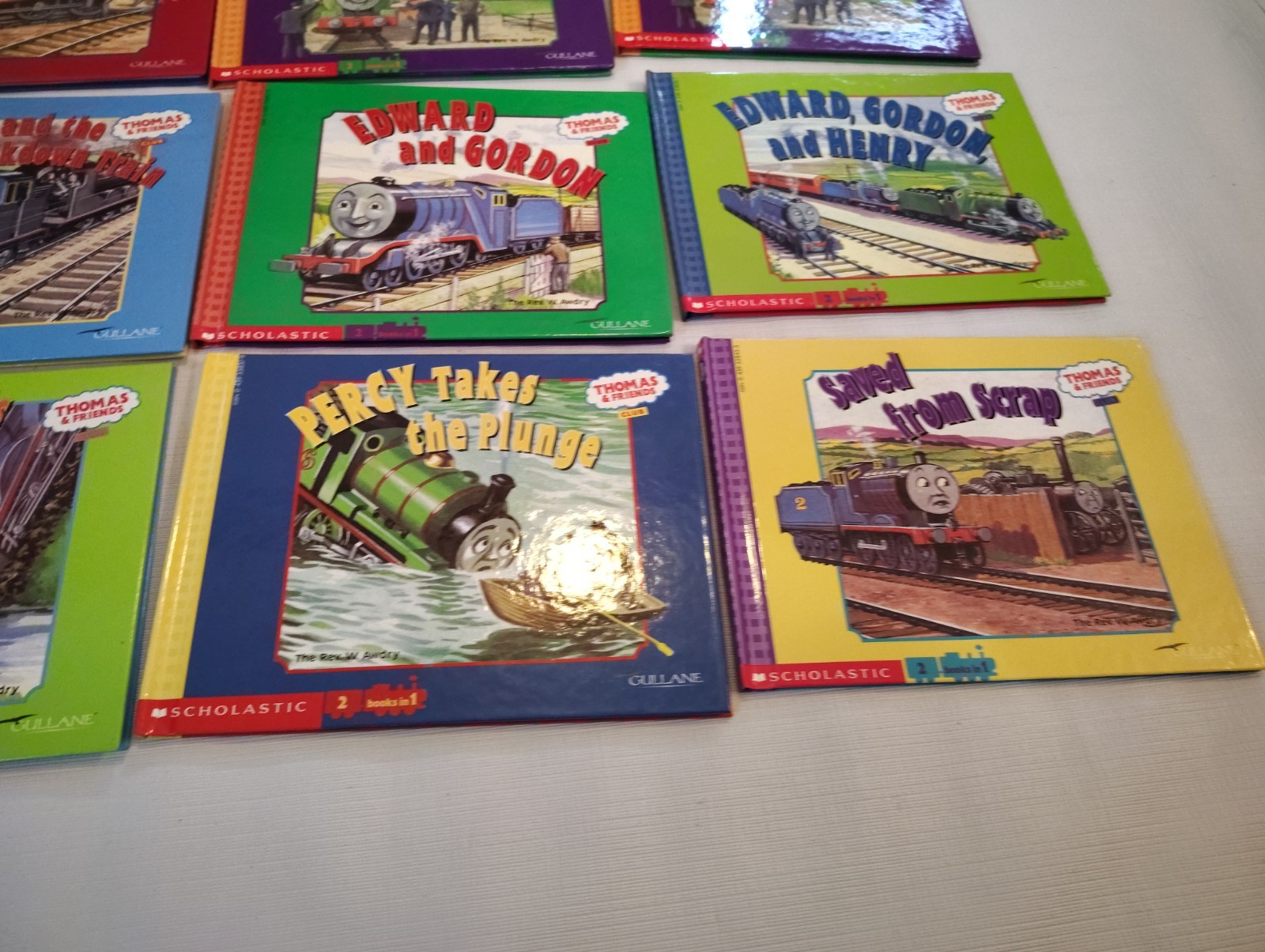 12 THOMAS THE TANK ENGINE & FRIENDS Club 2 Books in 1 Awdry Scholastic HC Lot