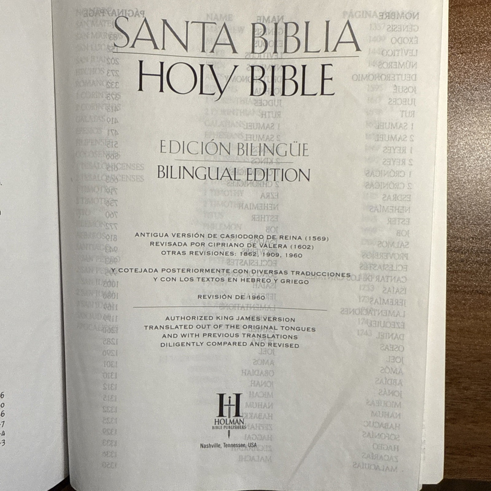 RVR 1960/KJV Bilingual Edition Holy Bible Santa Biblia 2011 Imitation Leather