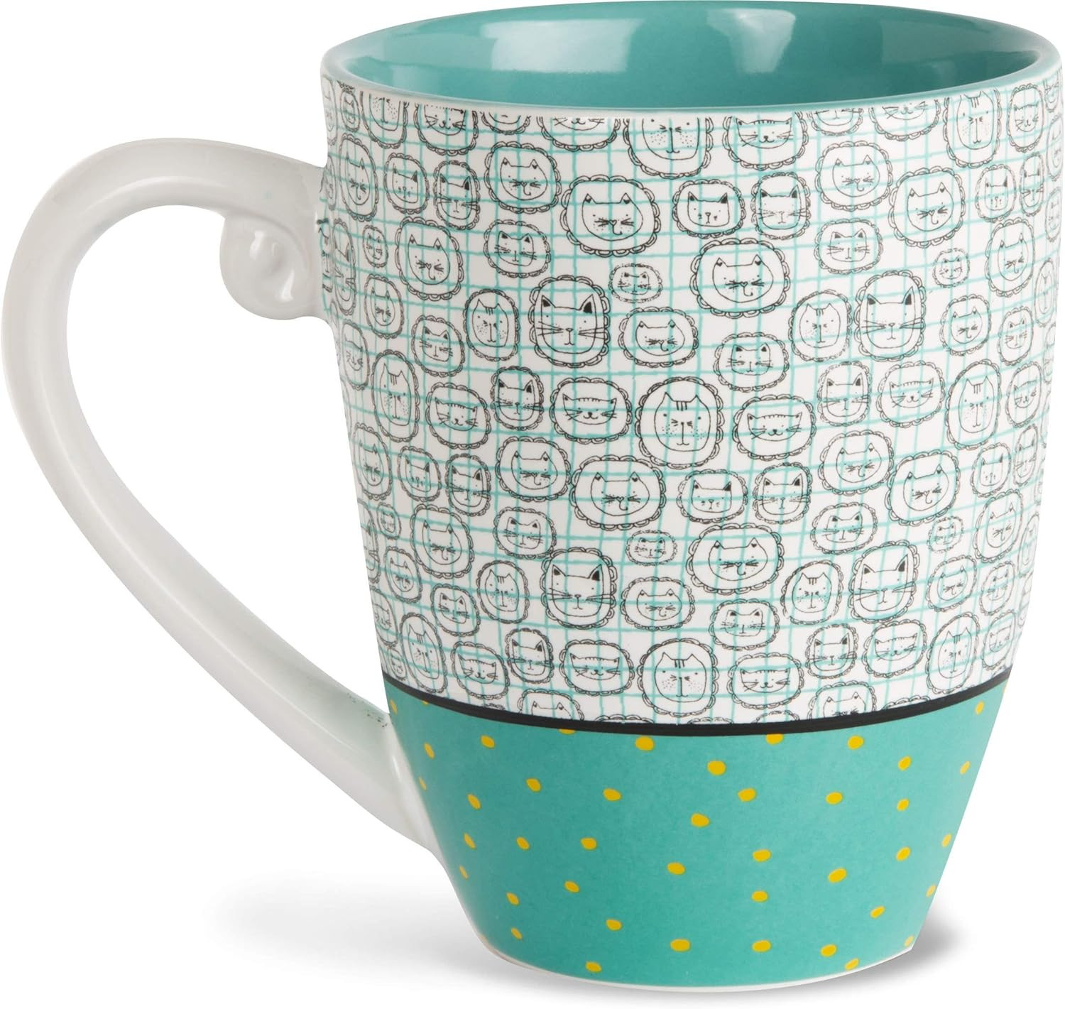 It&rsquo;S Cats & Dogs Cat Mom Ceramic Extra Large Coffee Mug Tea Cup, 20 Oz, Teal