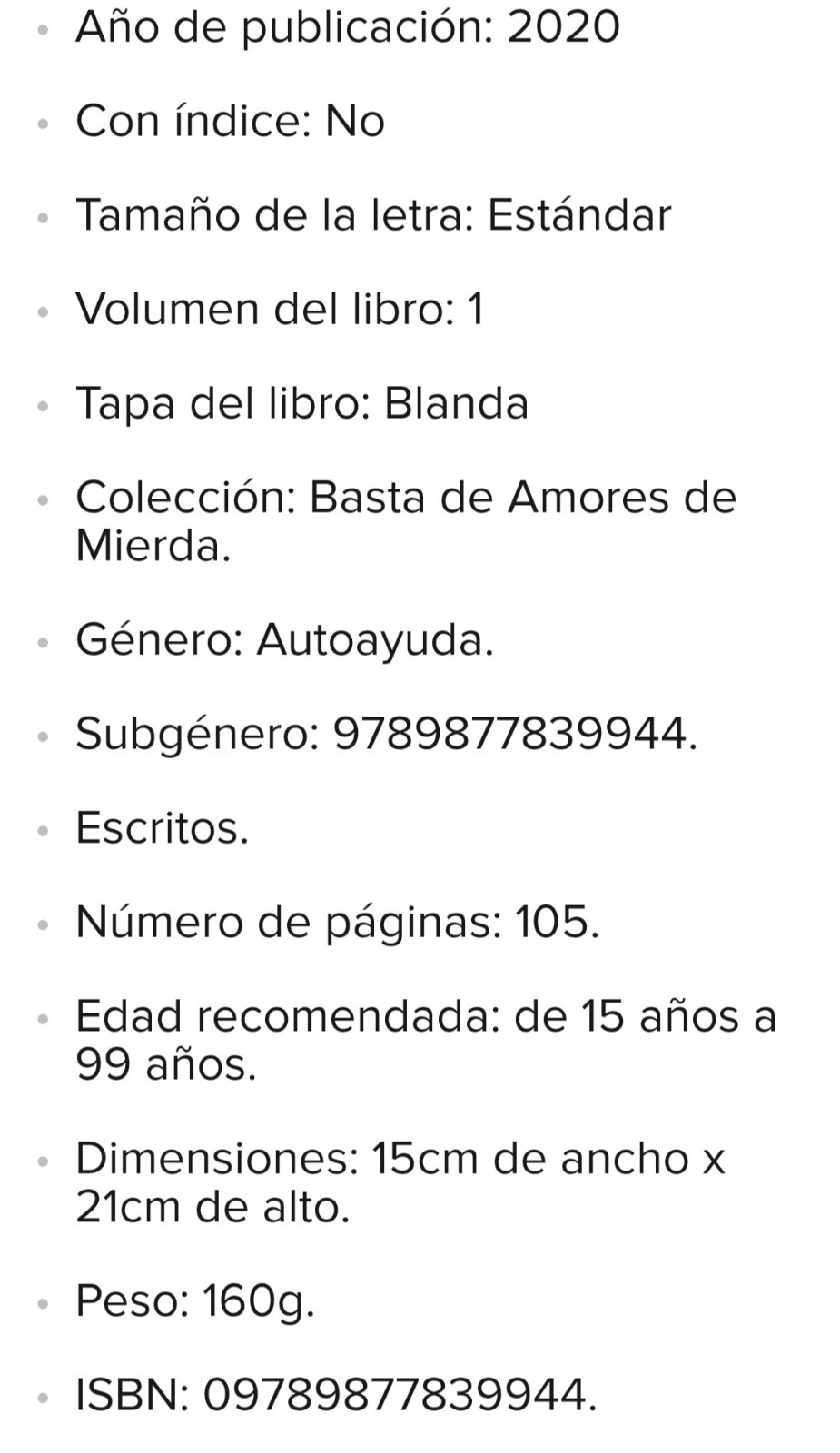 LIBRO »BASTA DE AMORES DE MIERDA », VOL. 1 PAPEL De Pela Gonzalo Romero Español