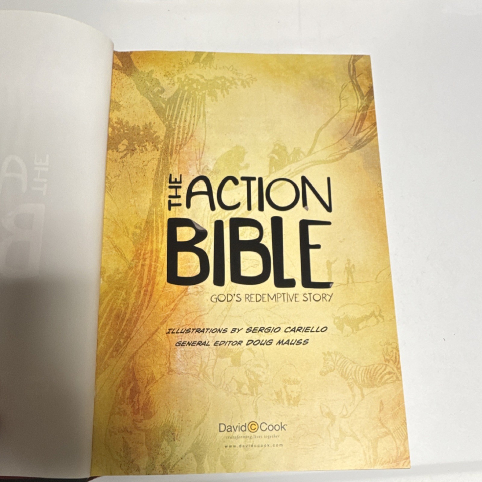 The Action Bible: God&rsquo;s Redemptive Story by Doug Mauss HC 2010 Illus Cariello