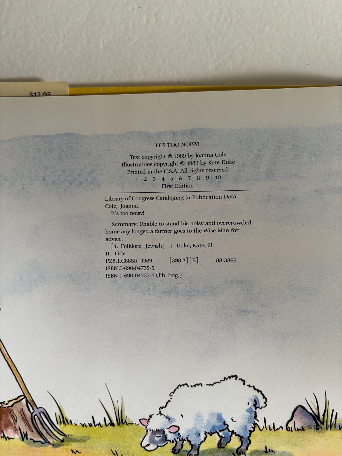 It&rsquo;s Too Noisy! by Joanna Cole – 1989 First Edition Hardcover with Dust Jacket