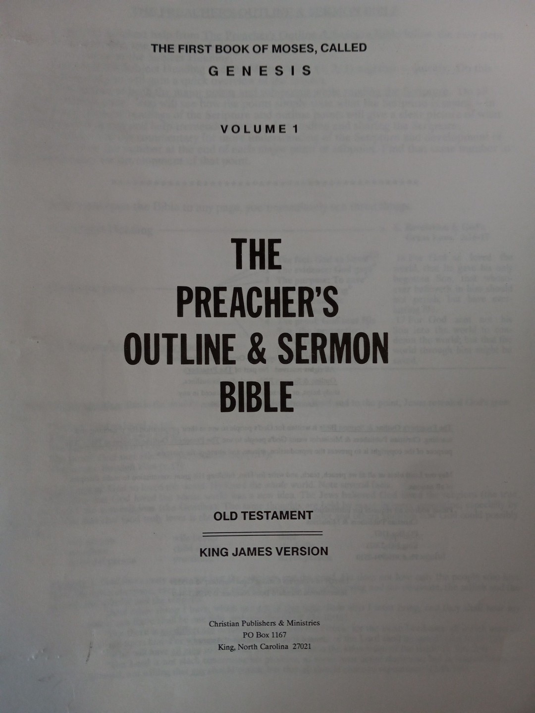 The Preacher&rsquo;s Outline & Sermon Bible KJV 3-Ring Binder Pick One
