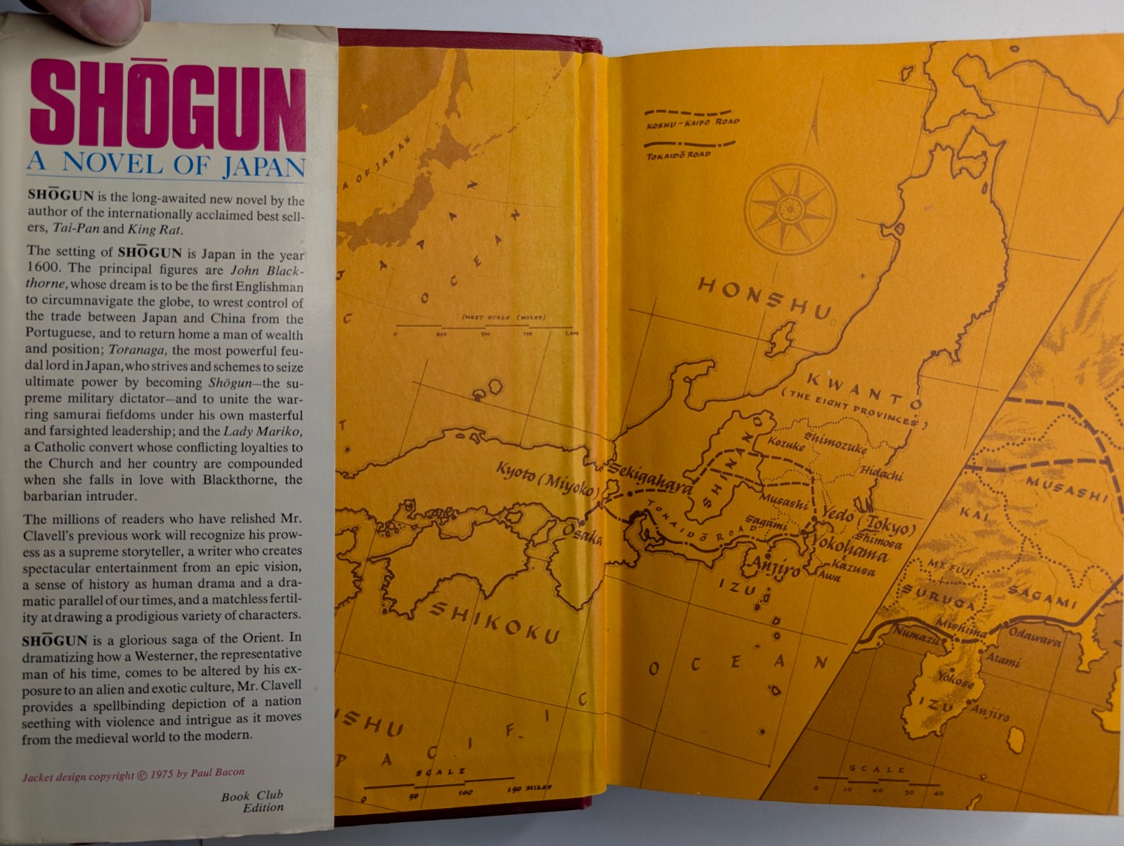1975 SHOGUN A Novel of Japan James Clavell Hardcover Book Club Vol 2 Vtg Samurai
