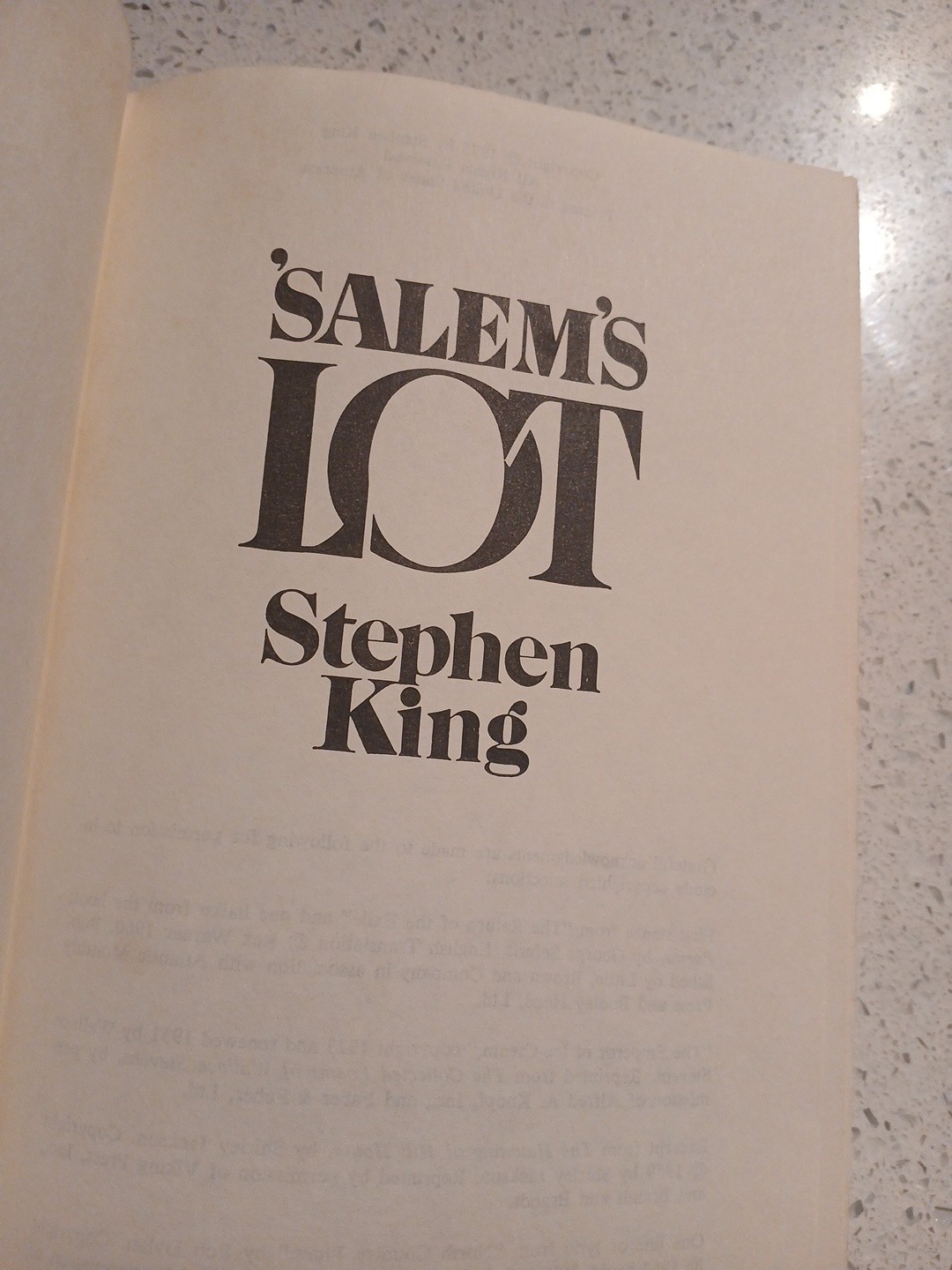 1975 SALEM&rsquo;S LOT Stephen King Hardcover No Slipcover First Edition (?)
