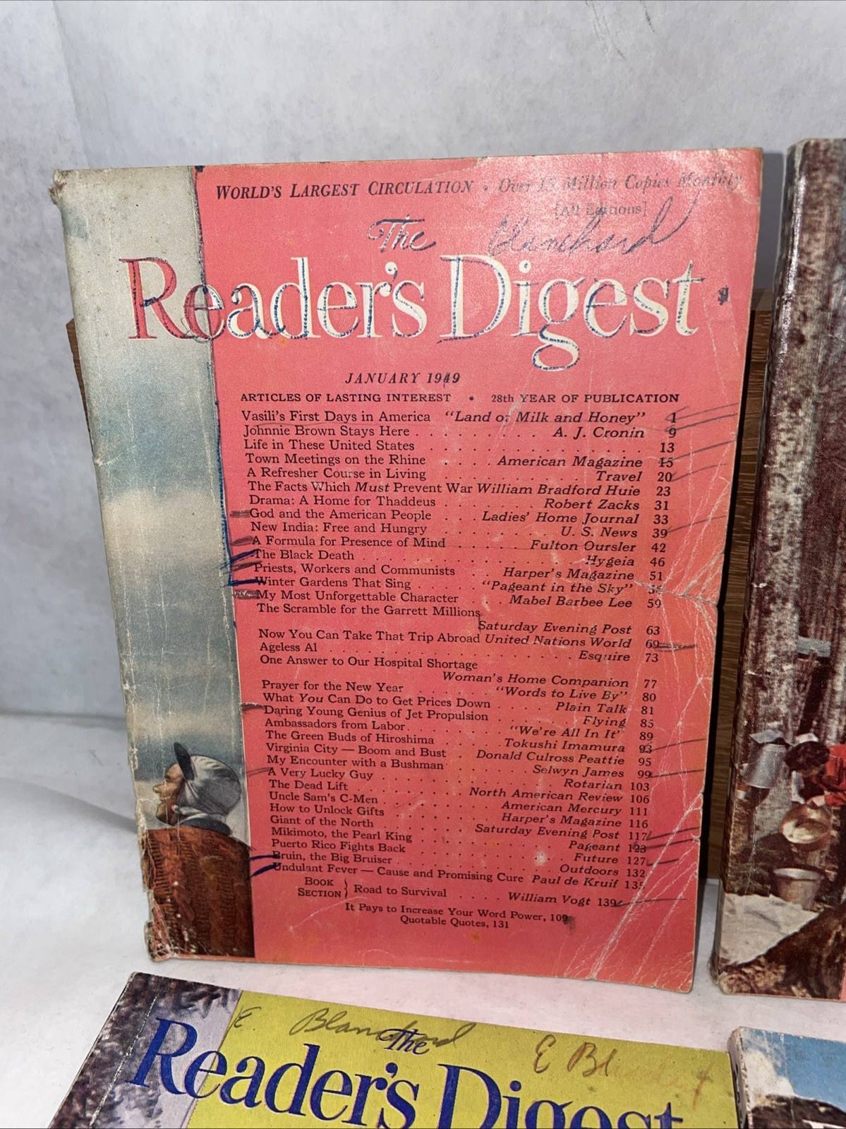 1949 READER’S DIGEST MAGAZINE Lot Of 11. Vintage History Shorts.