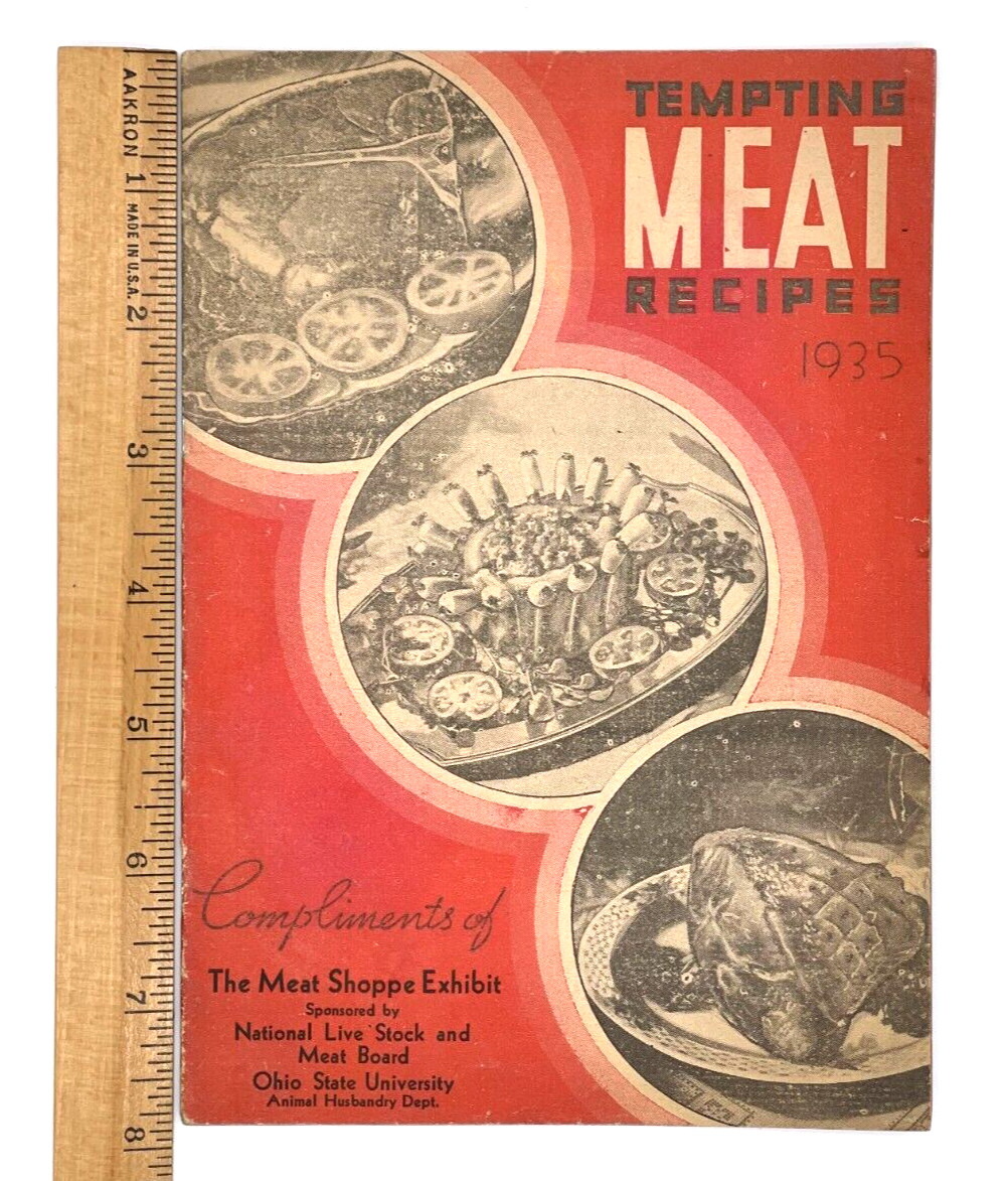 Tempting Meat Recipes Cookbook National Live Stock Board Vintage 1934-22 pages