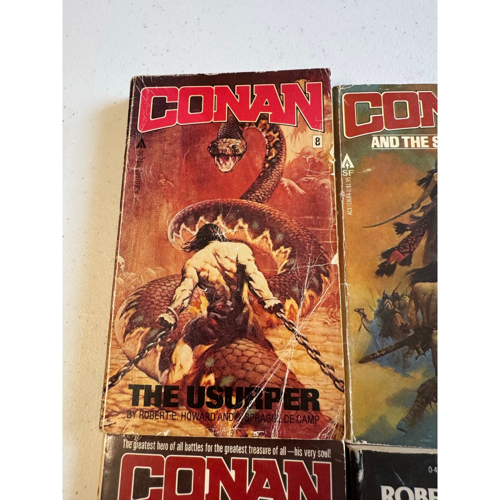 Conan the Barbarian Book lot of 4 Robert E Howard + List in Description