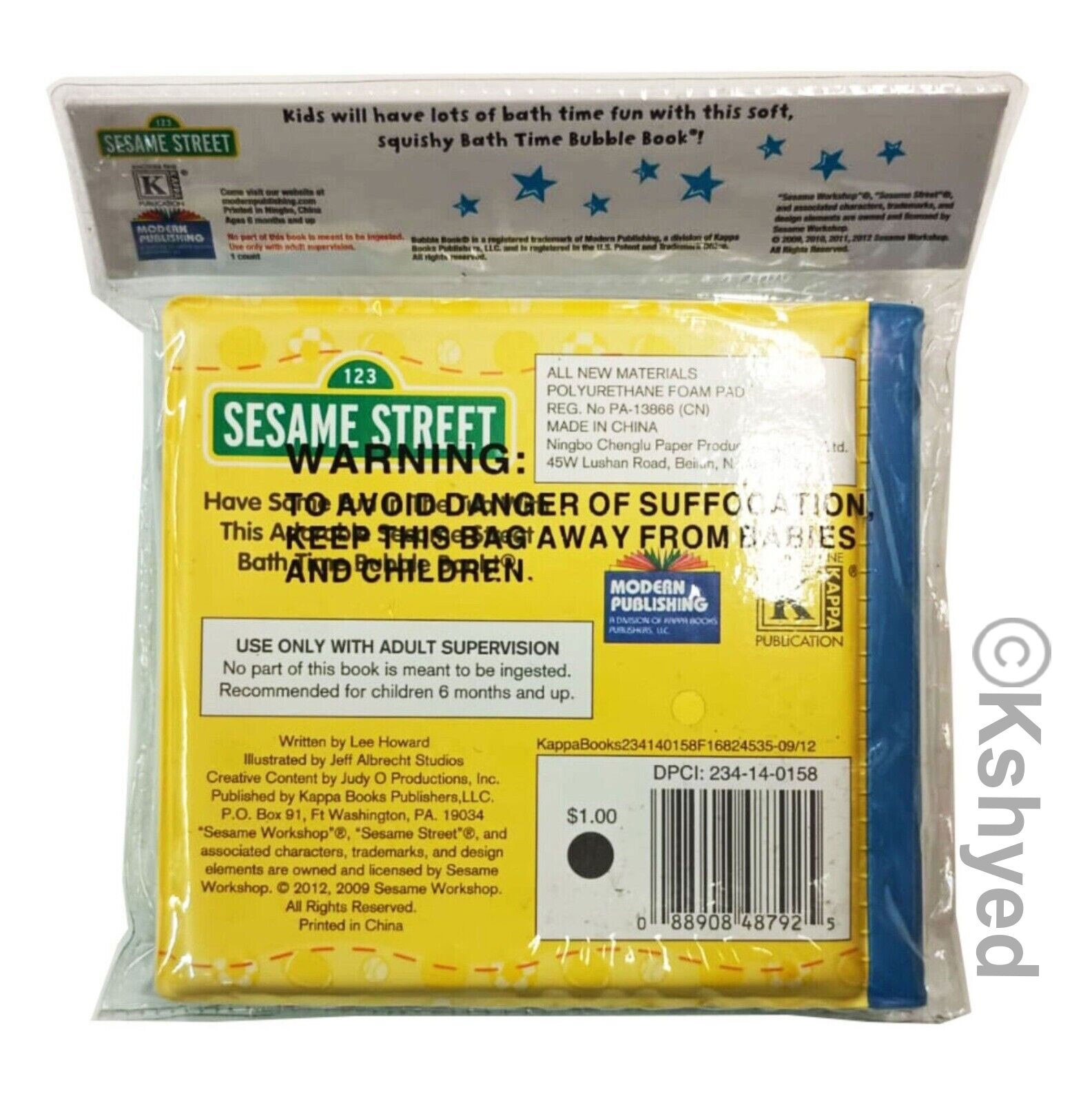 Sesame Street Ernie&rsquo;s Touchdown Bubble Book (1 Pack) – Great For Bath Time – New