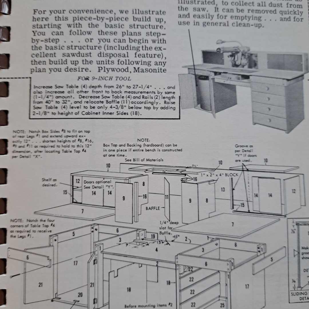 Craftsman VTG Sears MCM Radial Arm Tools Guide Woodworking Projects Illustrated