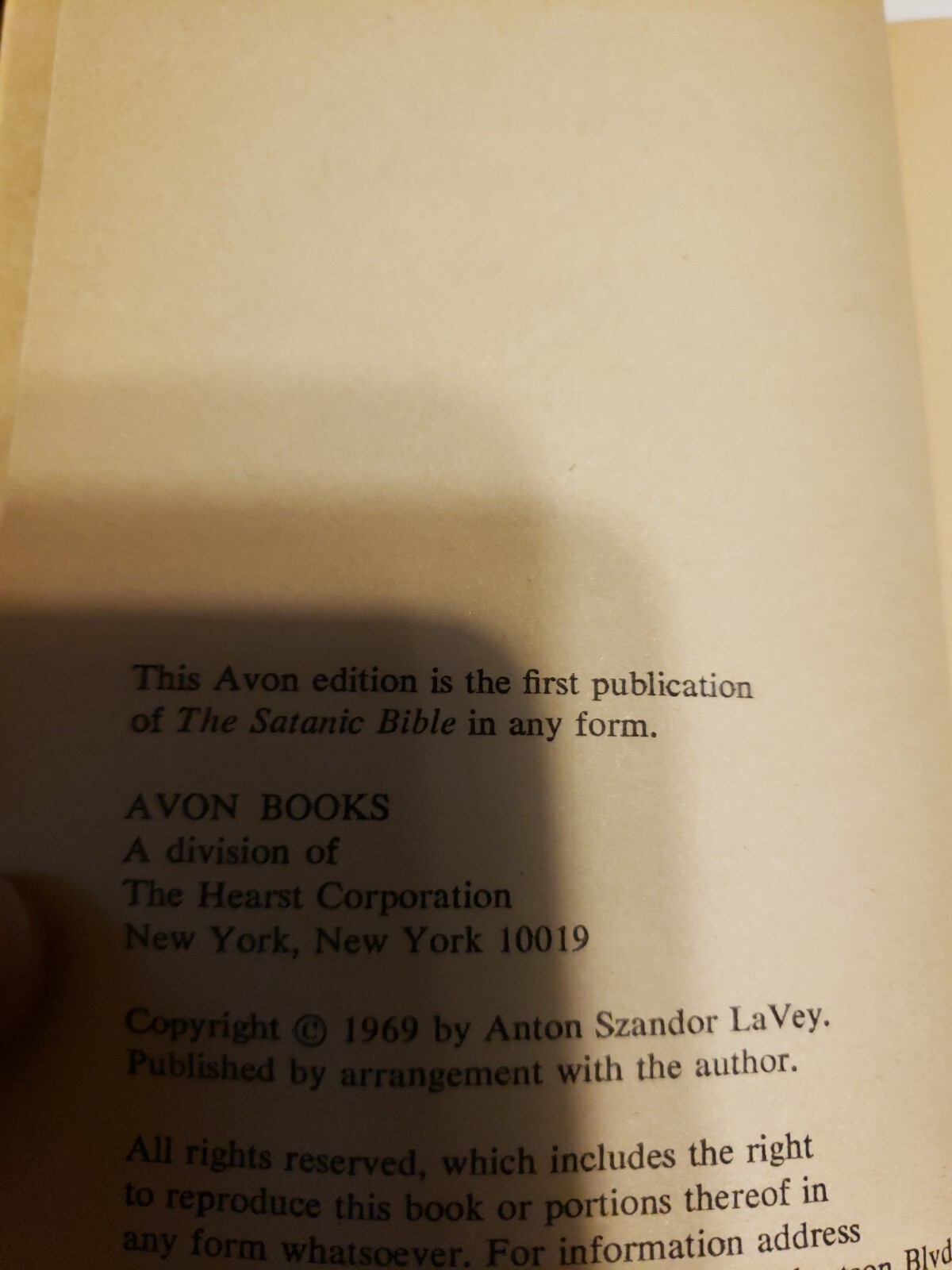 The Satanic Bible Anton LaVey 4th Edition CHURCH of SATAN VTG 1971