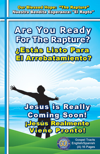 ENGLISH & SPANISH, RAPTURE BIBLE Tracts, 40 Pack in 2 Covers, 20 Pages Each