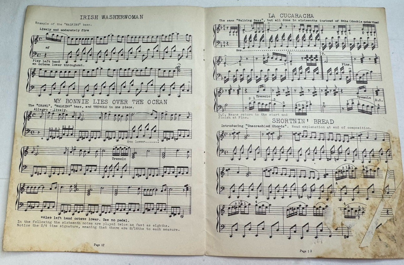 Vintage BOOGIE WOOGIE IS EASY by Stuart Monroe, Music Book, 16 pages
