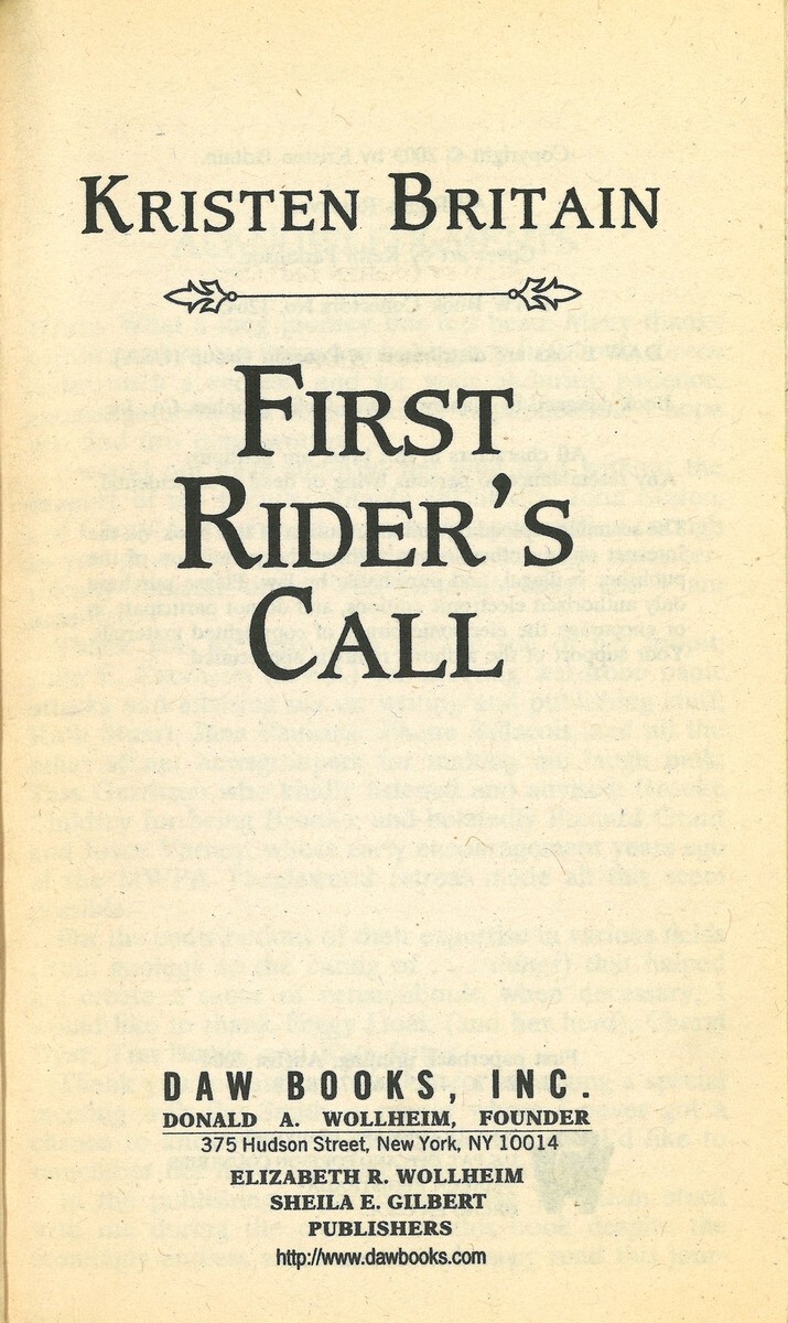 First Rider&rsquo;s Call (Green Rider #2), Kristen Britain, PB Good 9780756401931