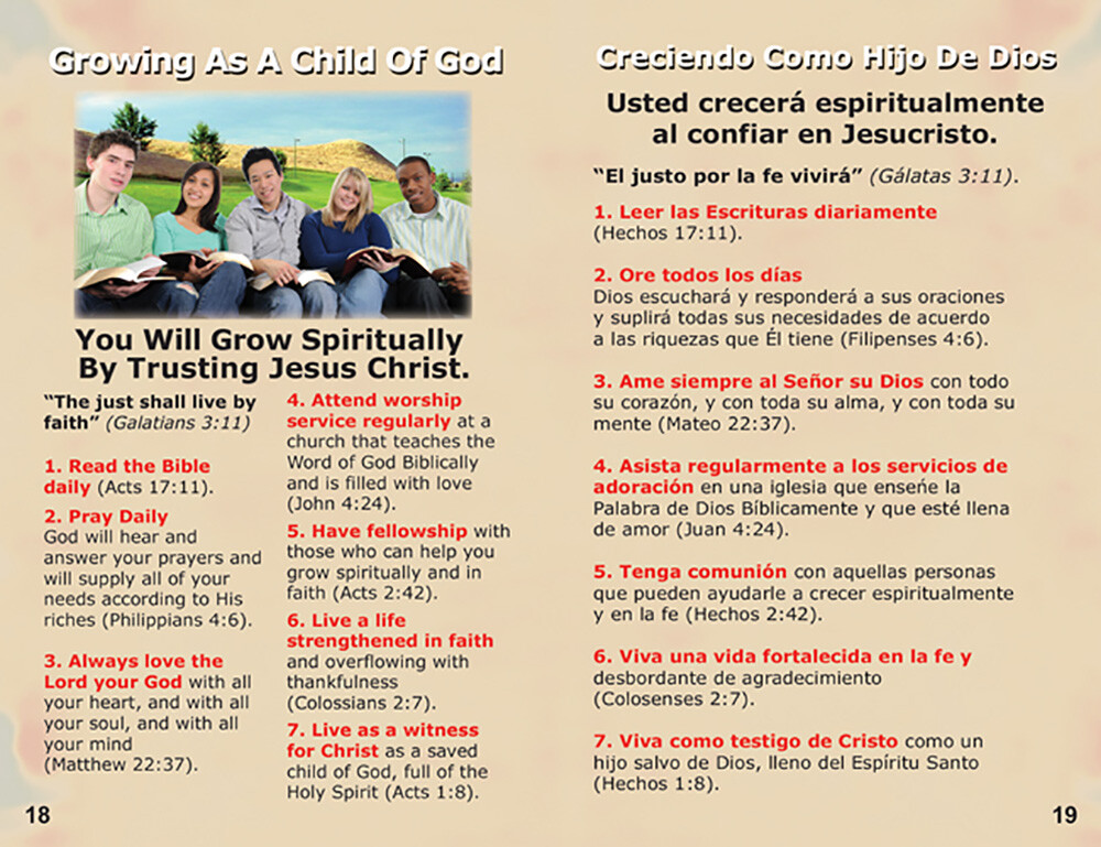 « ENGLISH & SPANISH Tracts, 20 Pages Each, Pack of 40 units, Powerful & Colorful