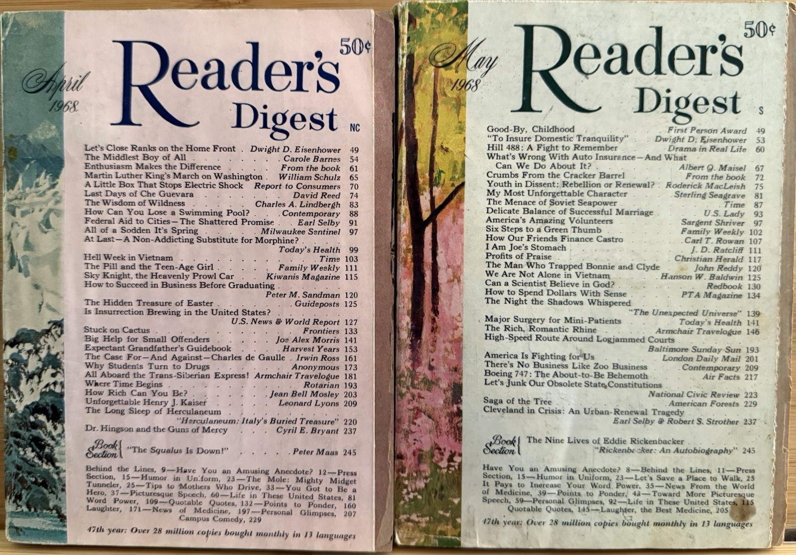 1968 April May (2) READER&rsquo;S DIGEST MAGAZINE Vintage Ageless Fun Short Stories