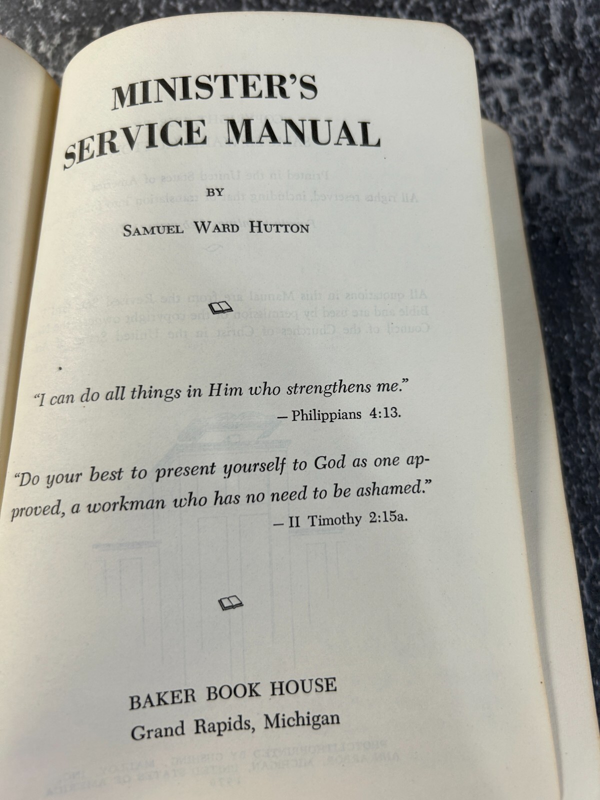 Minister&rsquo;s Service Manual by Samuel Ward Hutton