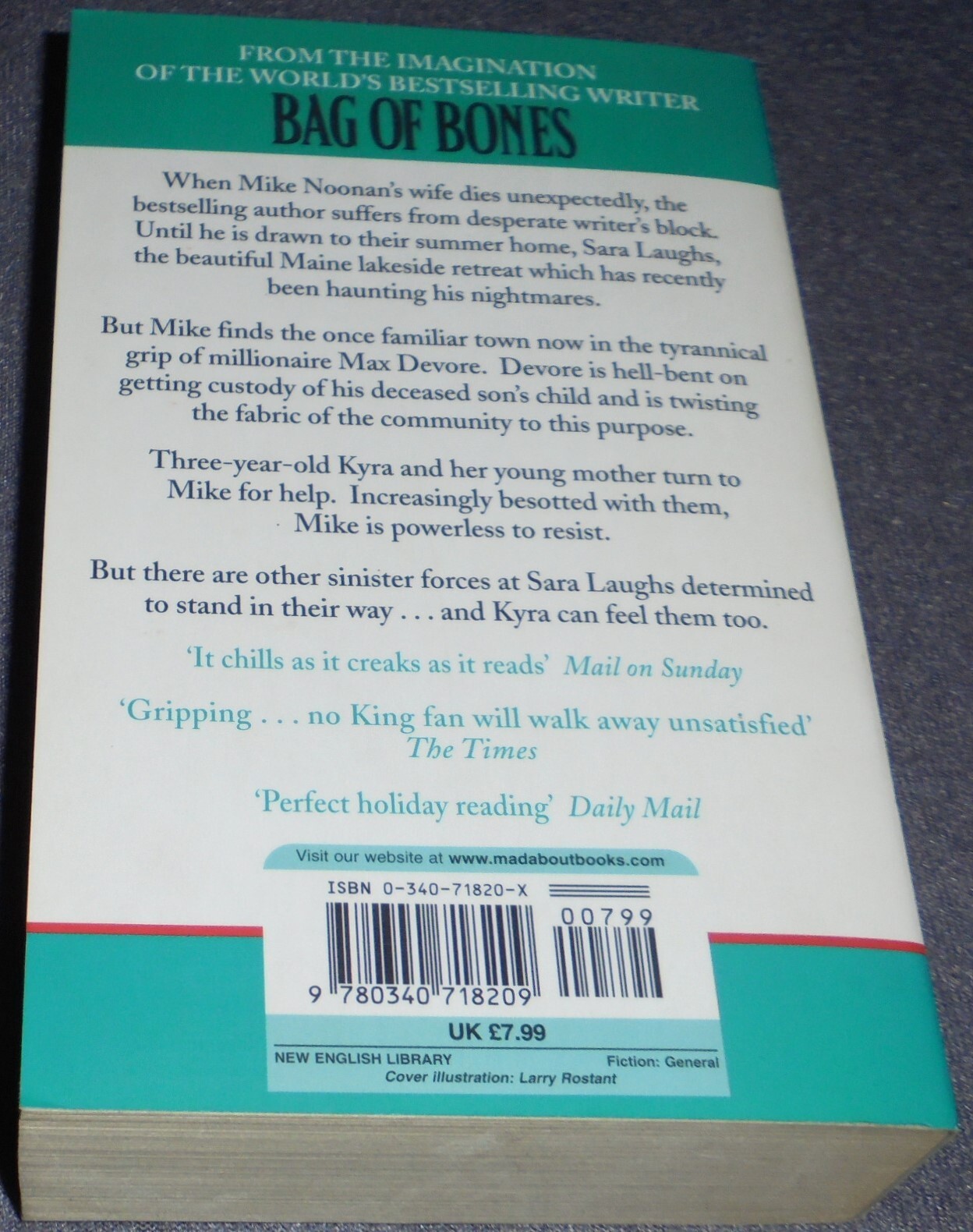 STEPHEN KING – BAG OF BONES BOOK 672 PAGES (1999)