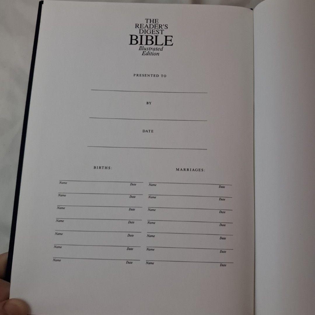 The Reader&rsquo;s Digest Bible Illustrated Edition 1995 Hardcover Metzger Hammer
