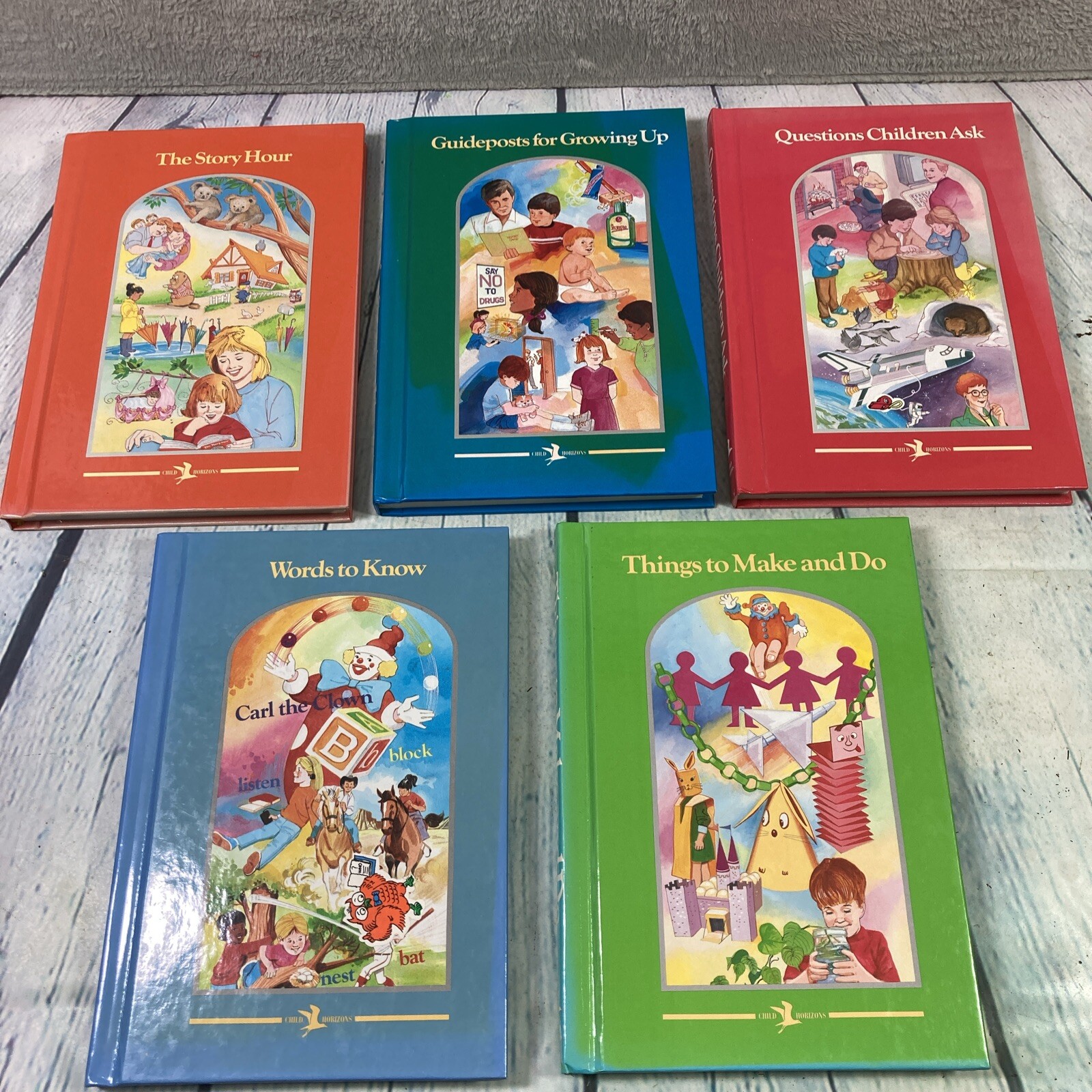 1993 Child Horizons Children Books Lot of 5 Hardback Homeschooling Education