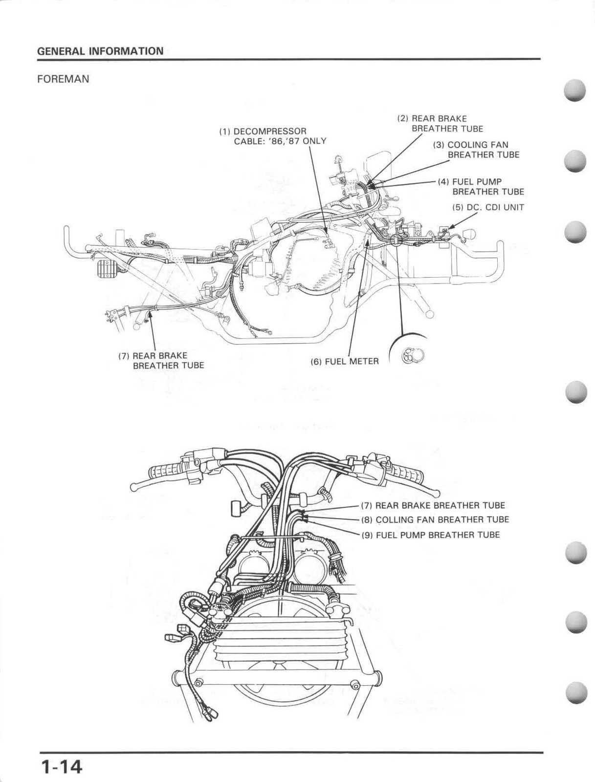 HONDA TRX350 Fourtrax Foreman ATV Service Manual 1985-1989 – WIRE BOUND – COVERS