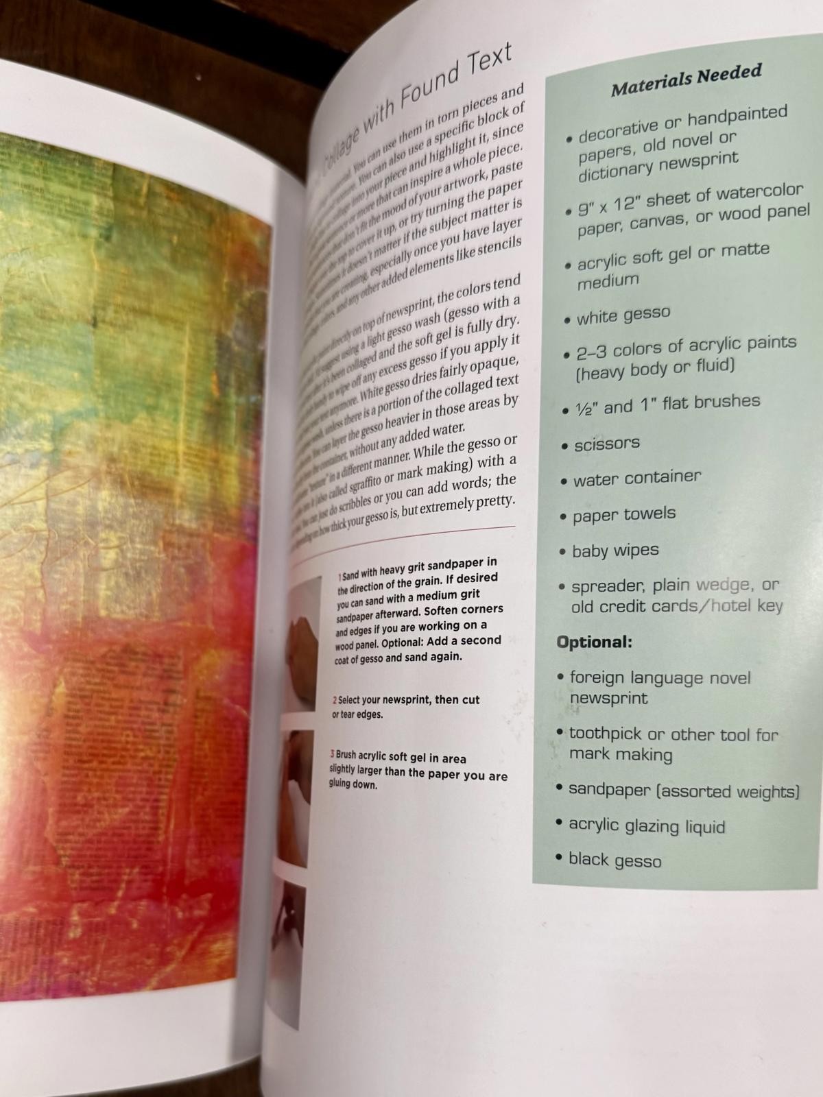 painted word mixed media lettering book art journaling typography collage
